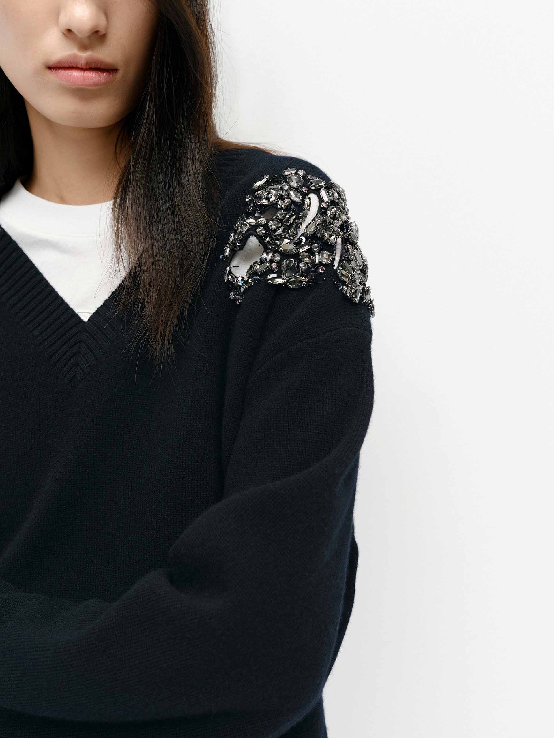Crystal Detail Wool Sweater - Image 3