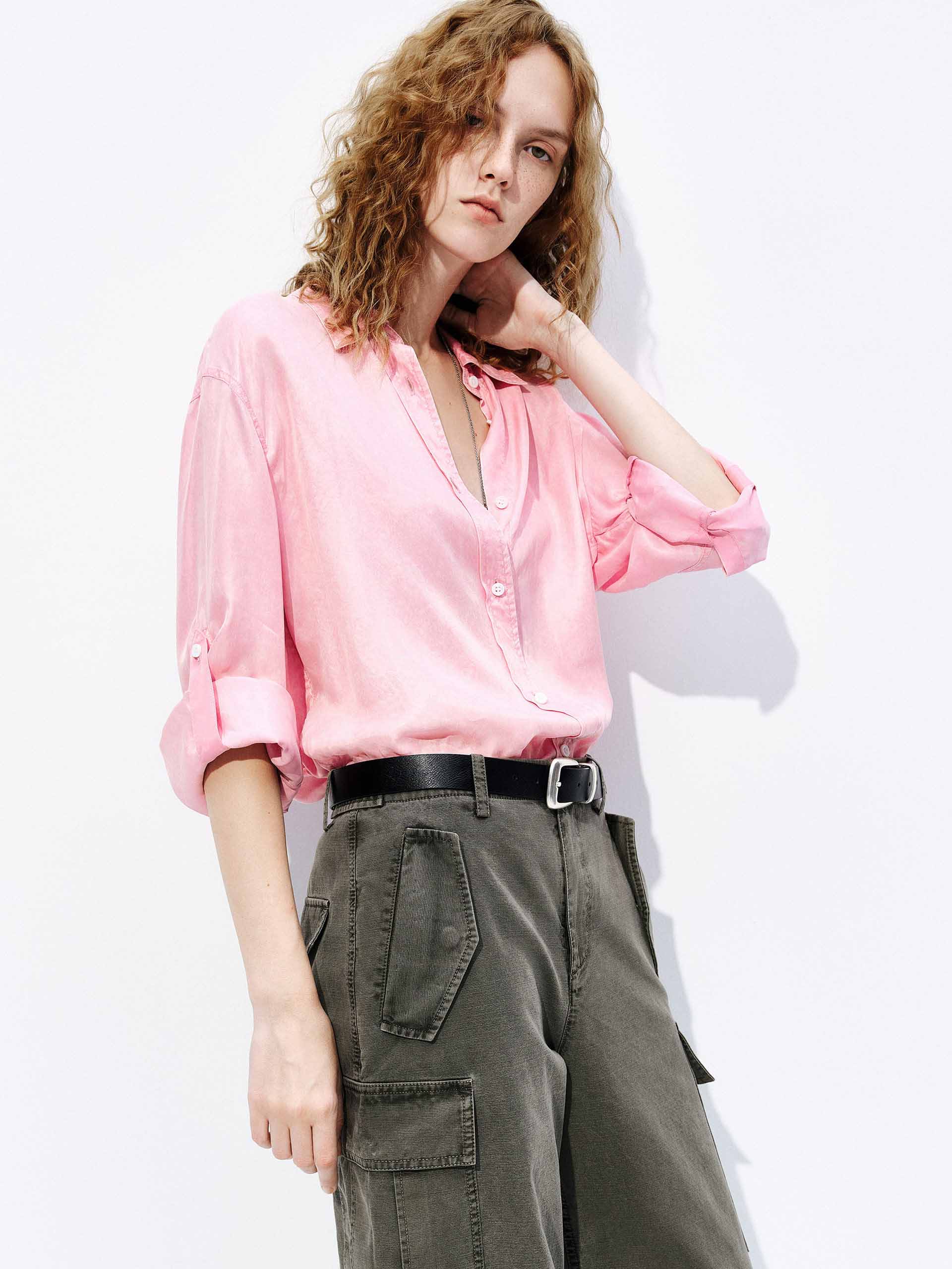 Cupro Blend Button Shirt - Image 6