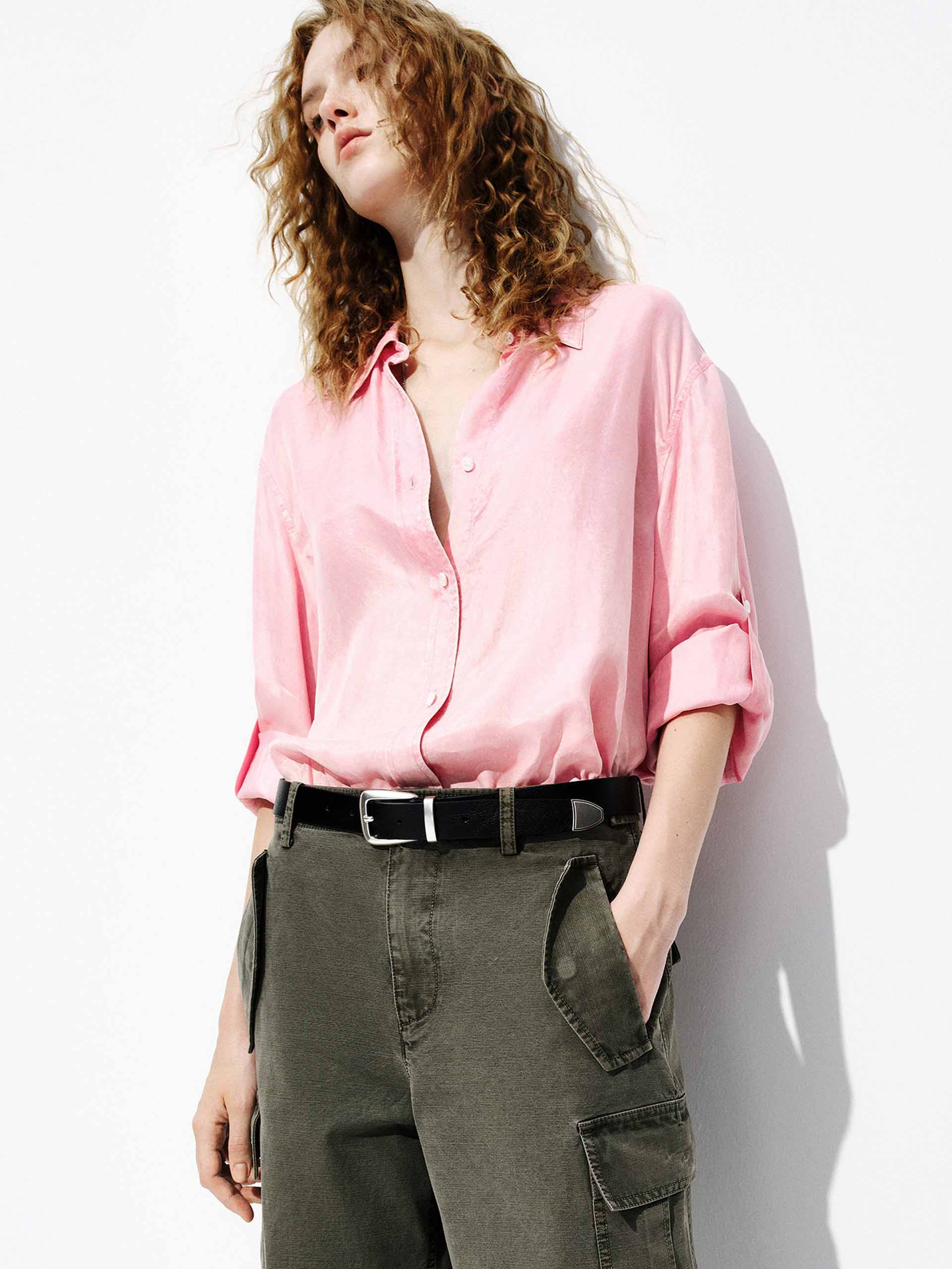 Cupro Blend Button Shirt - Image 7