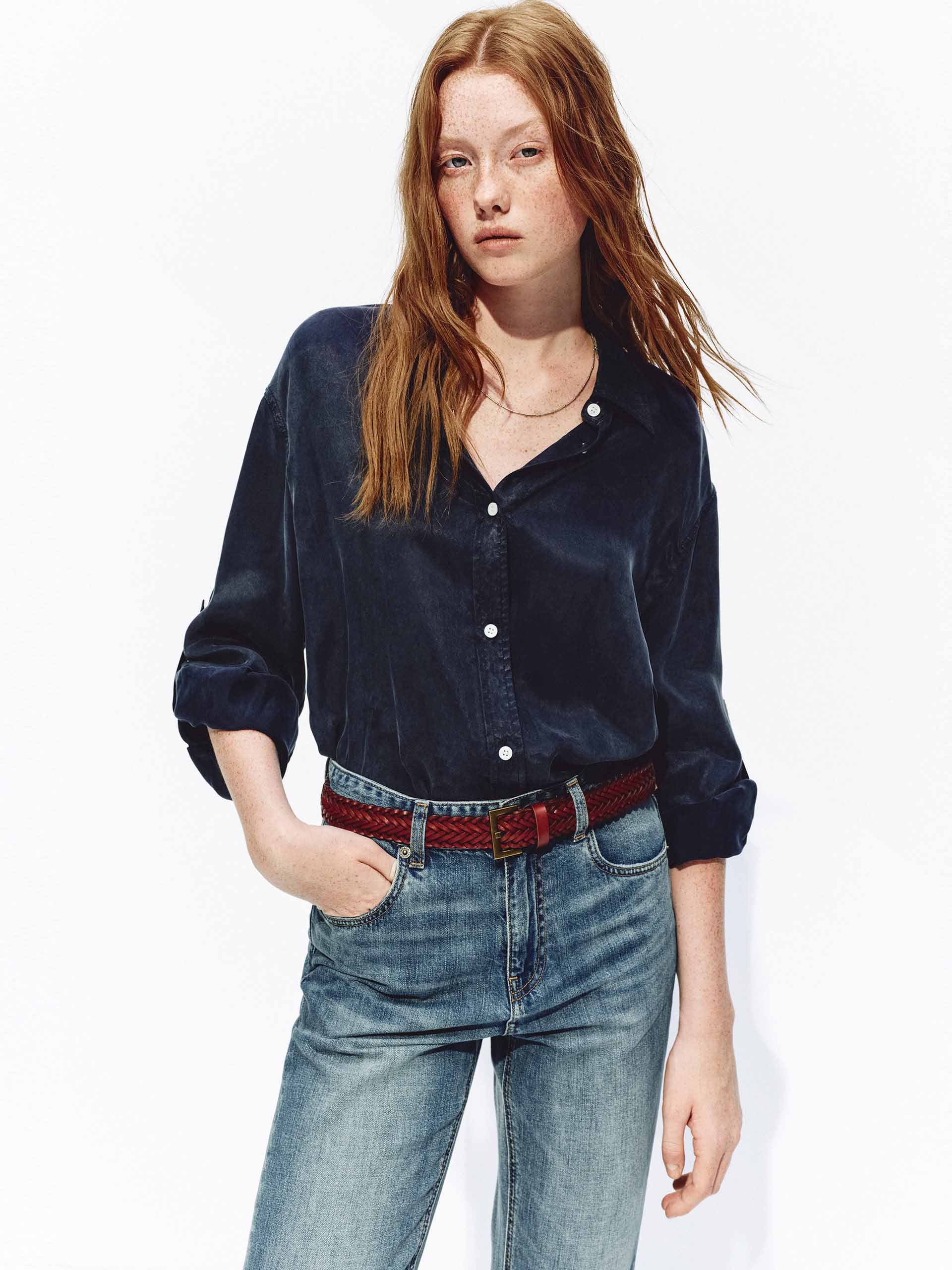 Cupro Blend Button Shirt - Image 9