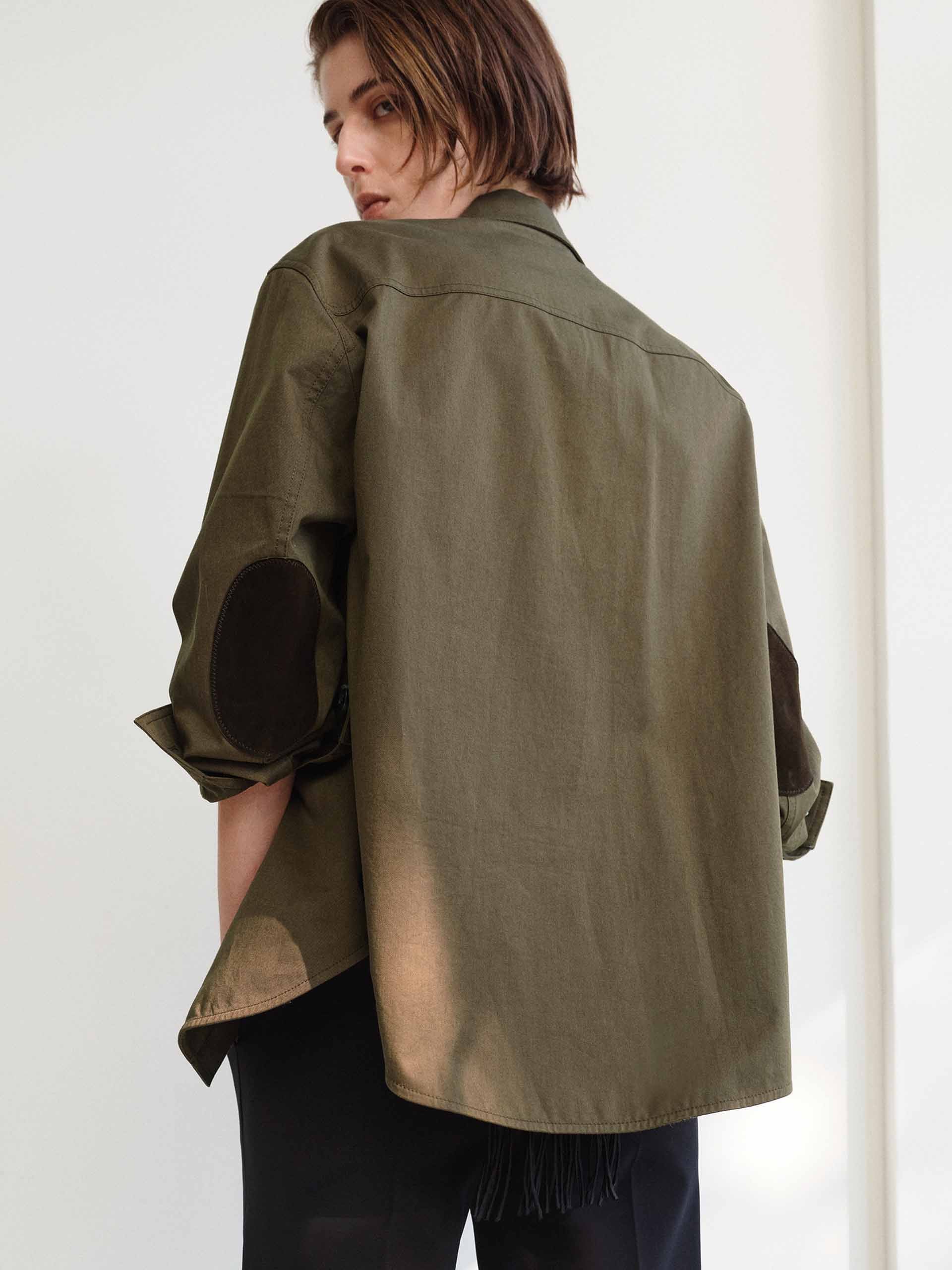 Curved Hem Cotton Jacket - Image 3