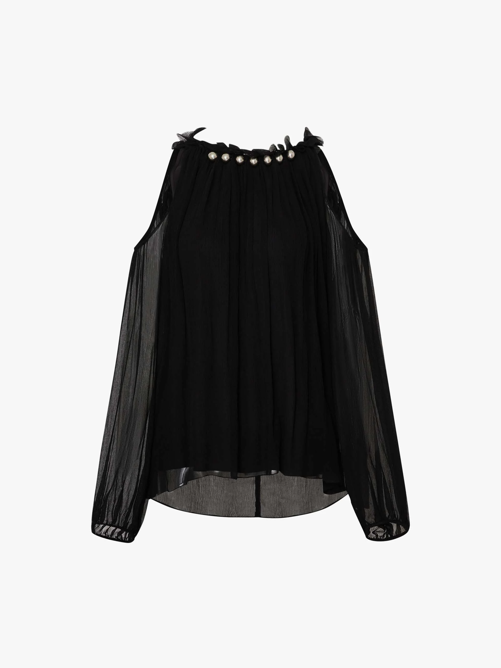 Cut Shoulder Chiffon Blouse - Image 5