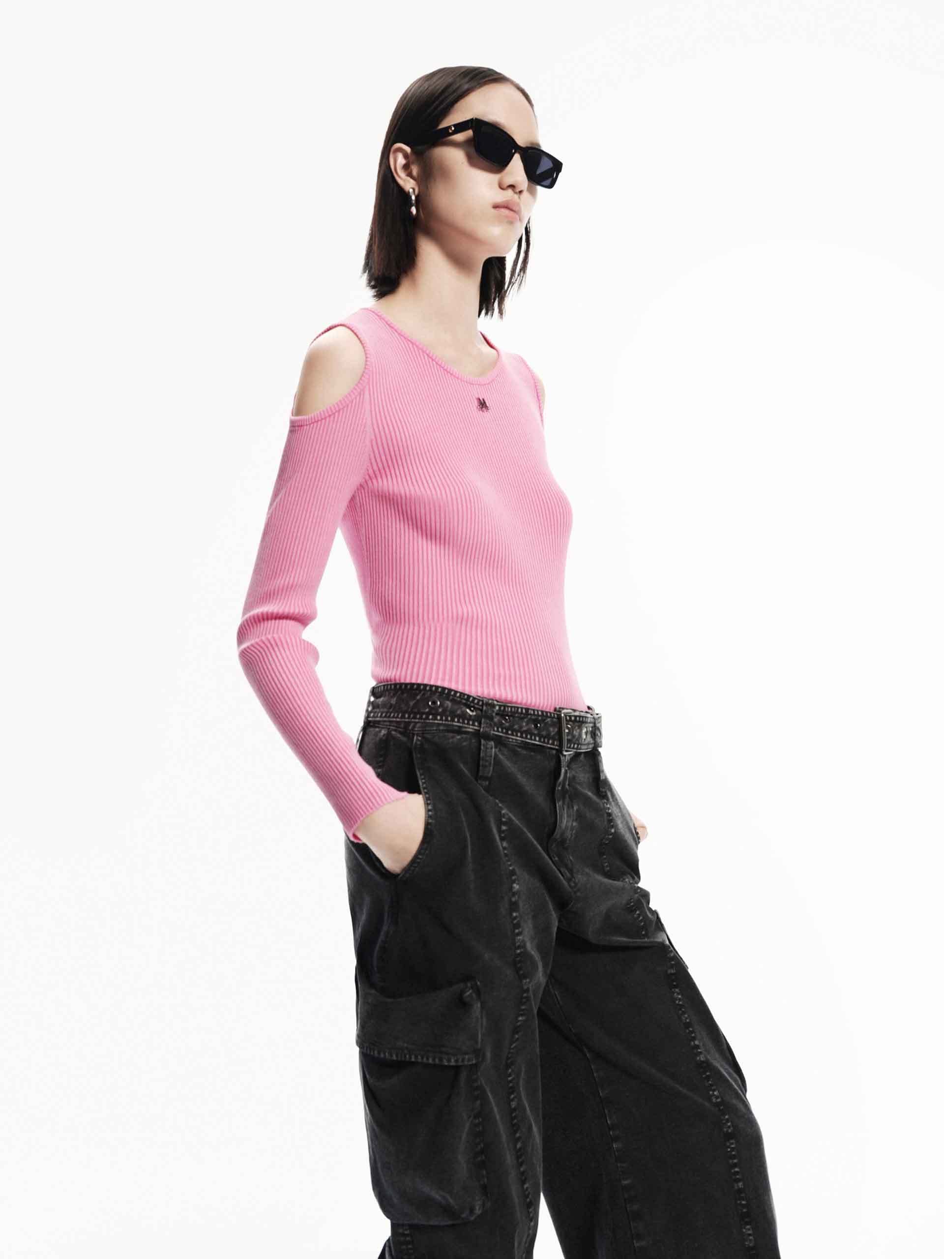 Cut Shoulder Knitted Sweater - Image 15