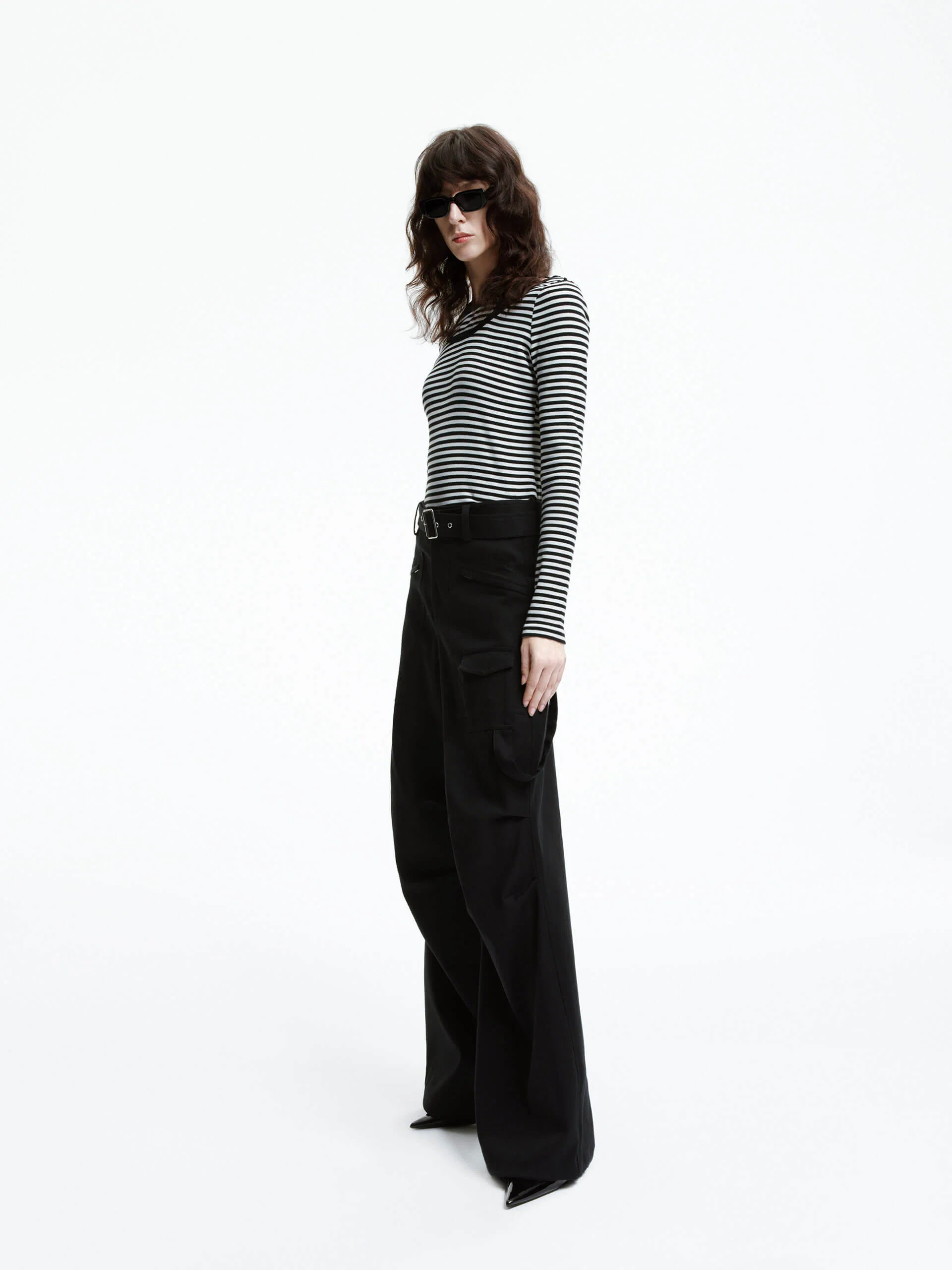 Cut shoulder Striped T-shirt - Image 5