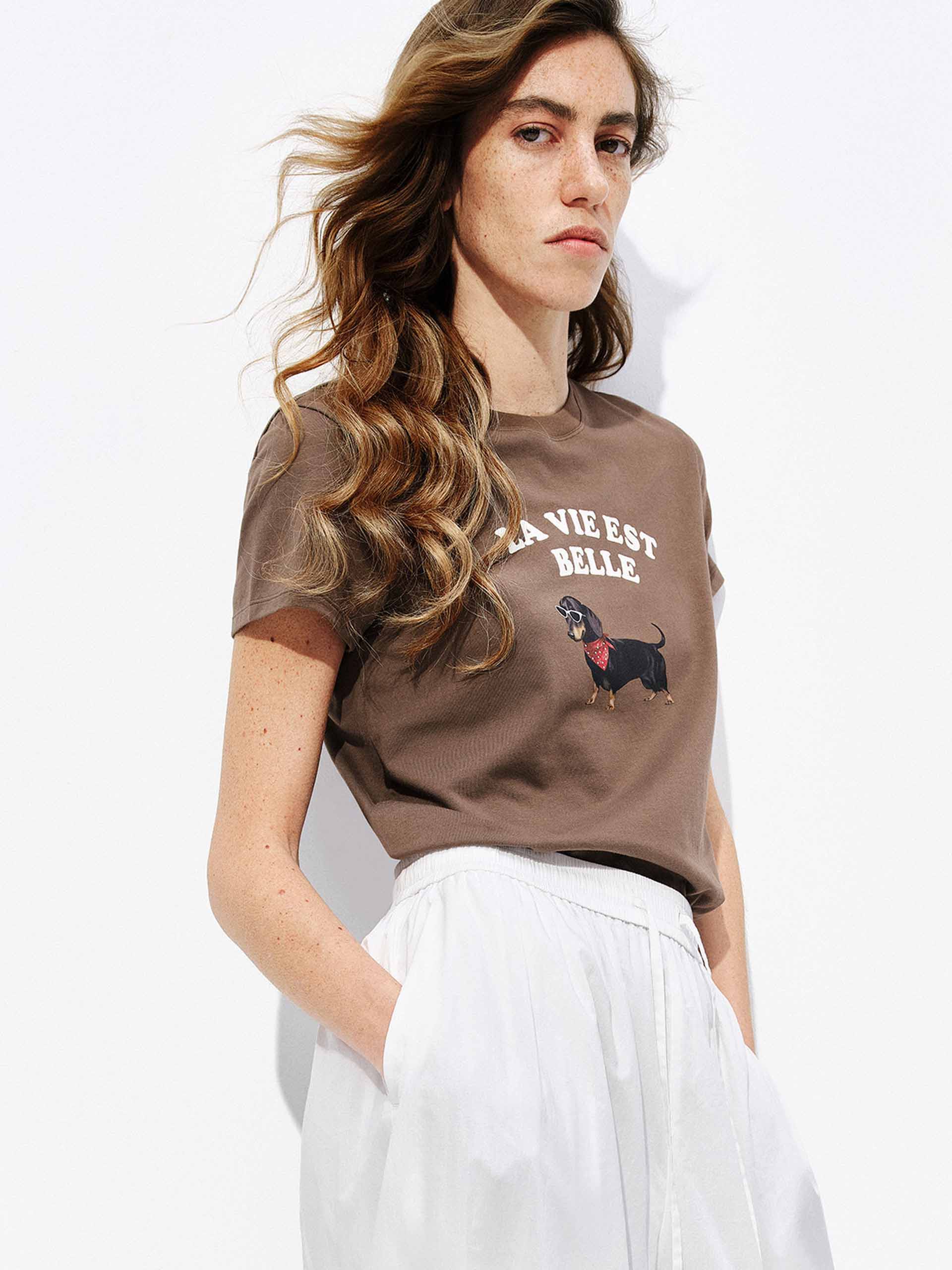 Cute Pet Print Cotton T-Shirt - Image 11