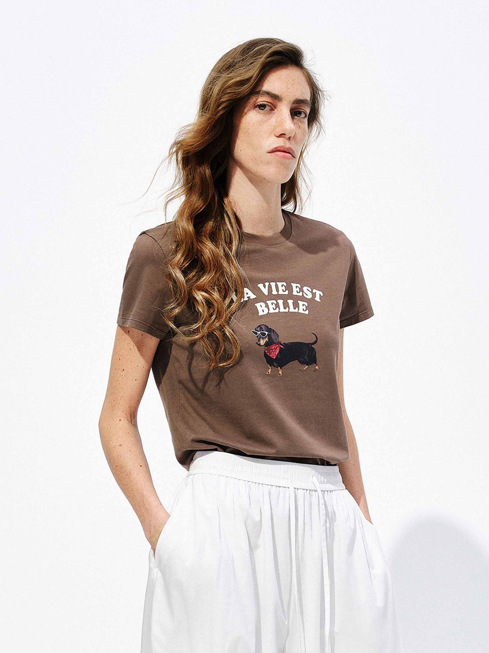 Cute Pet Print Cotton T-Shirt - Image 15