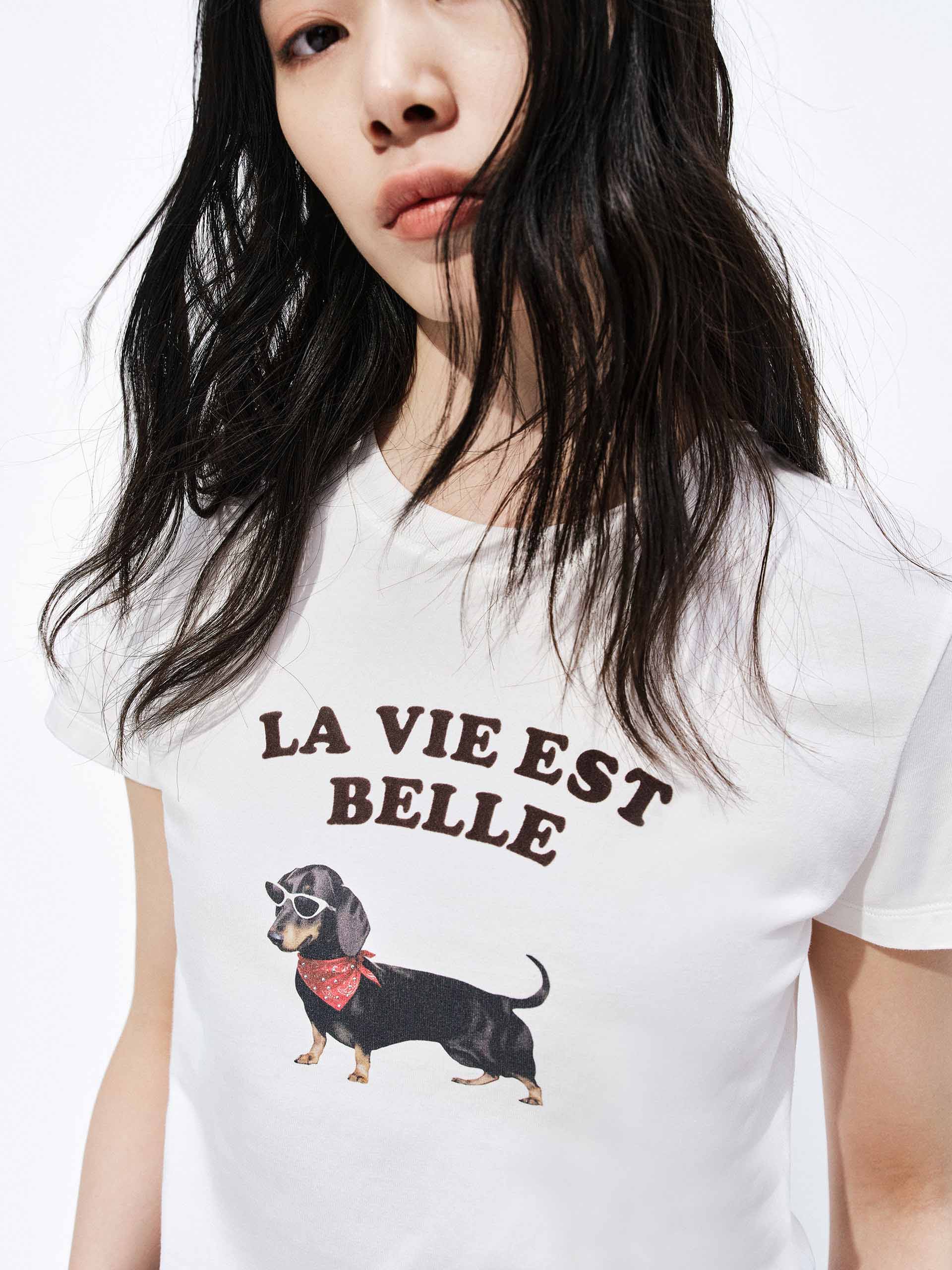 Cute Pet Print Cotton T-Shirt - Image 7