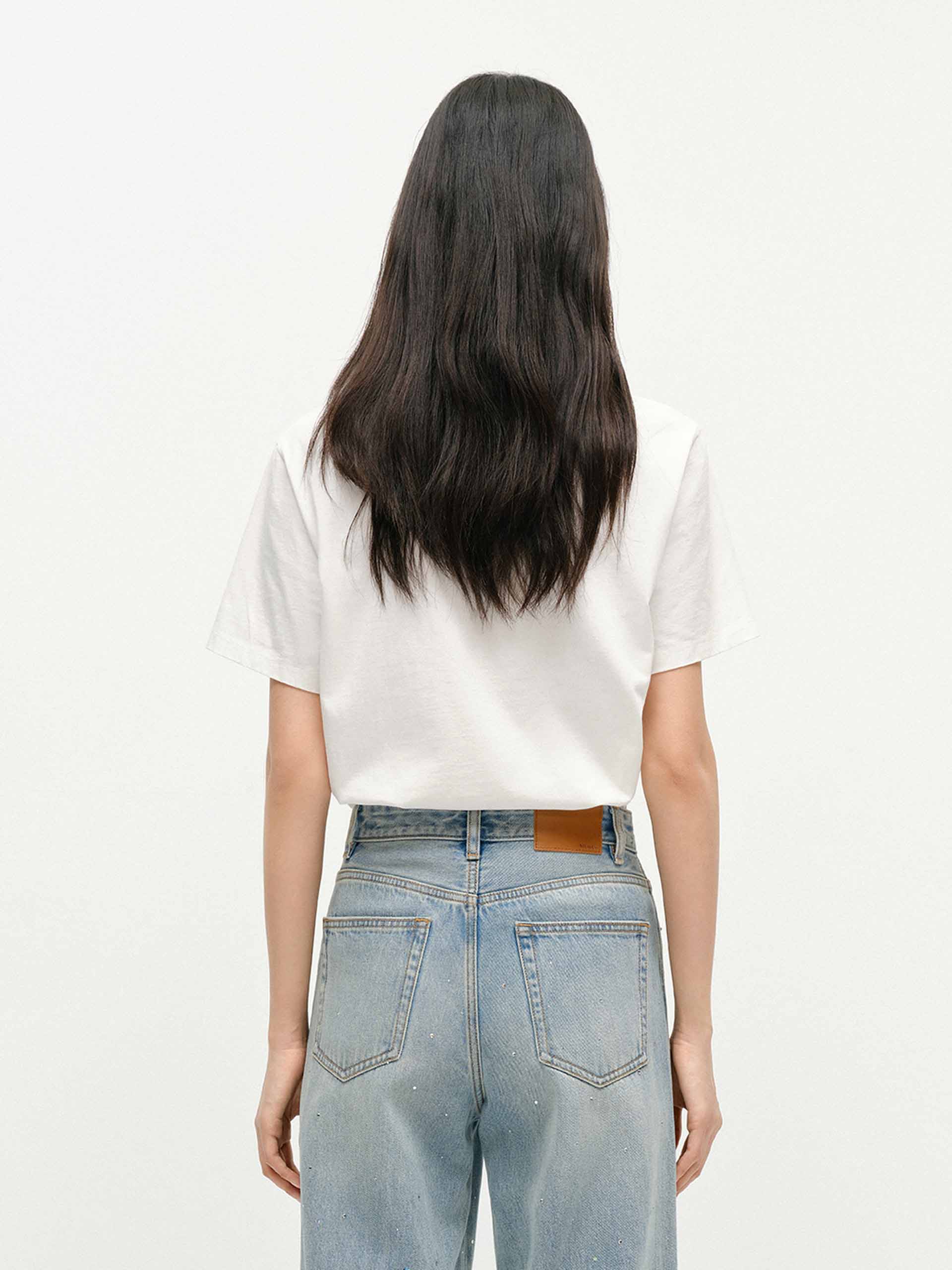 Cutout Neck Cotton T-shirts - Image 15