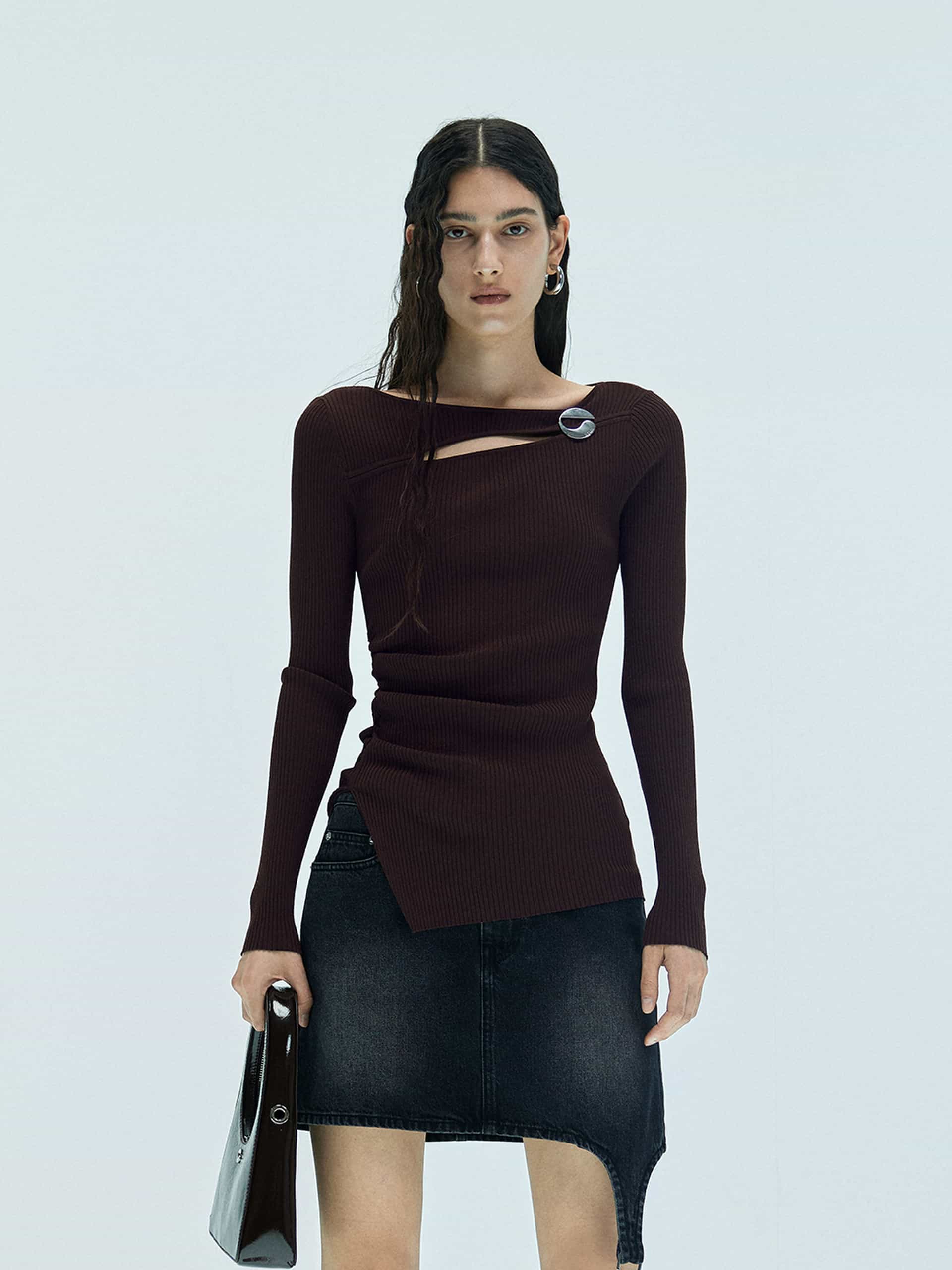 Cutout Ribbed Knit Sweater - Image 2