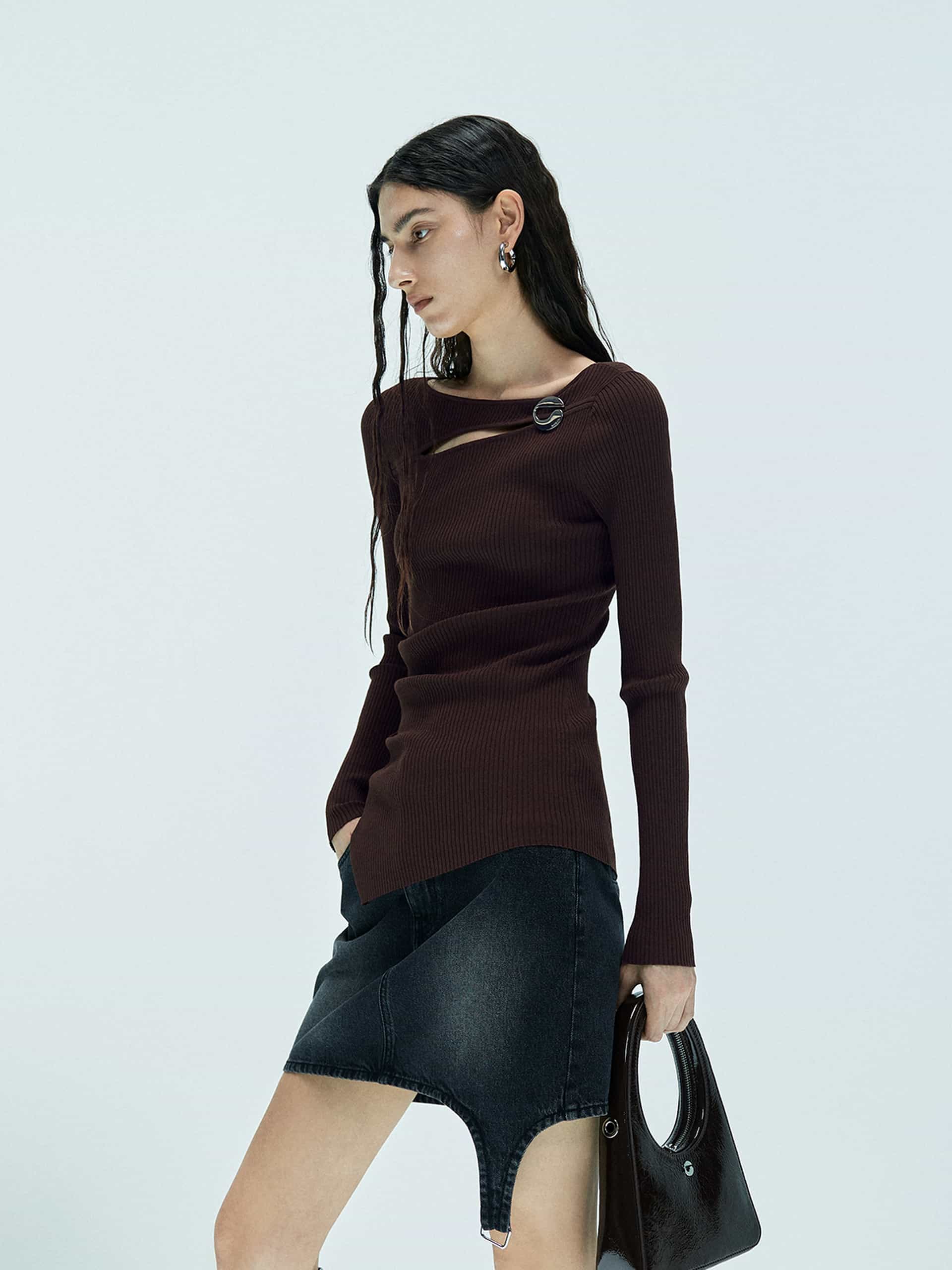 Cutout Ribbed Knit Sweater - Image 8
