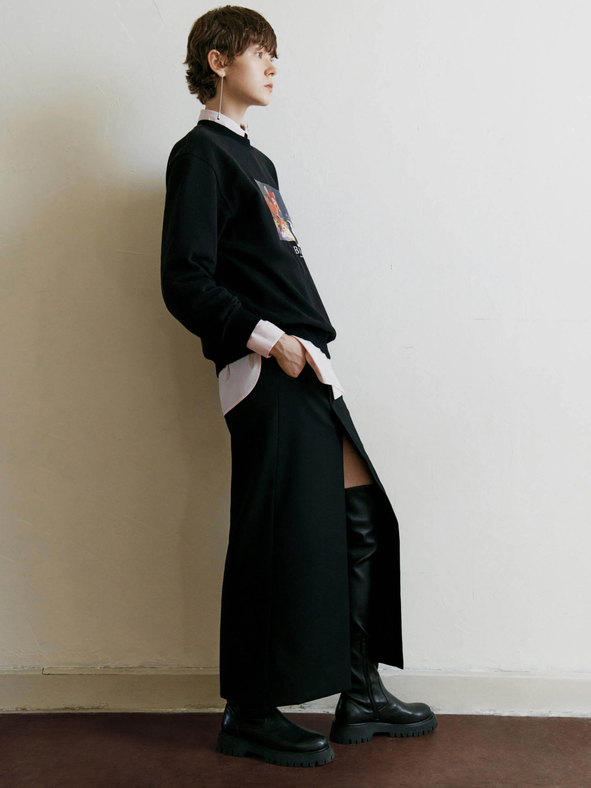 Deconstruct Slit Straight Skirt - Image 15