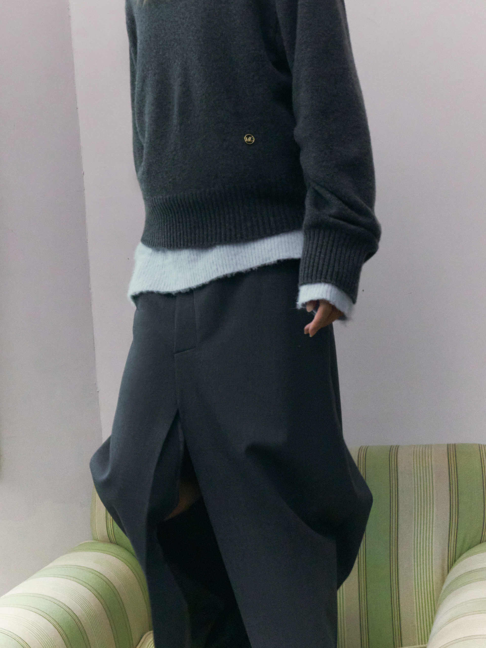 Deconstruct Slit Straight Skirt - Image 7