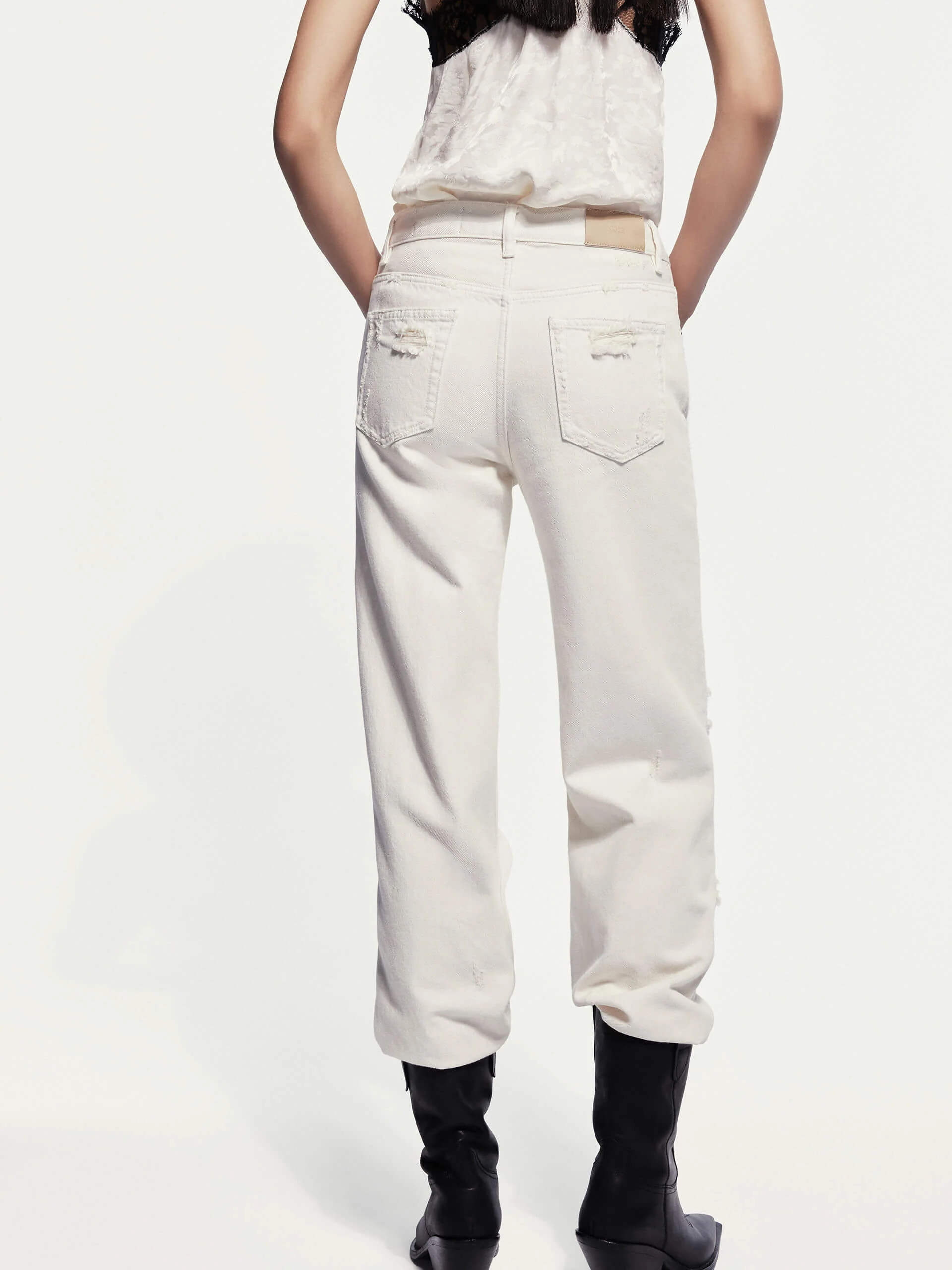 Destroyed Straight Leg Jeans - Image 3