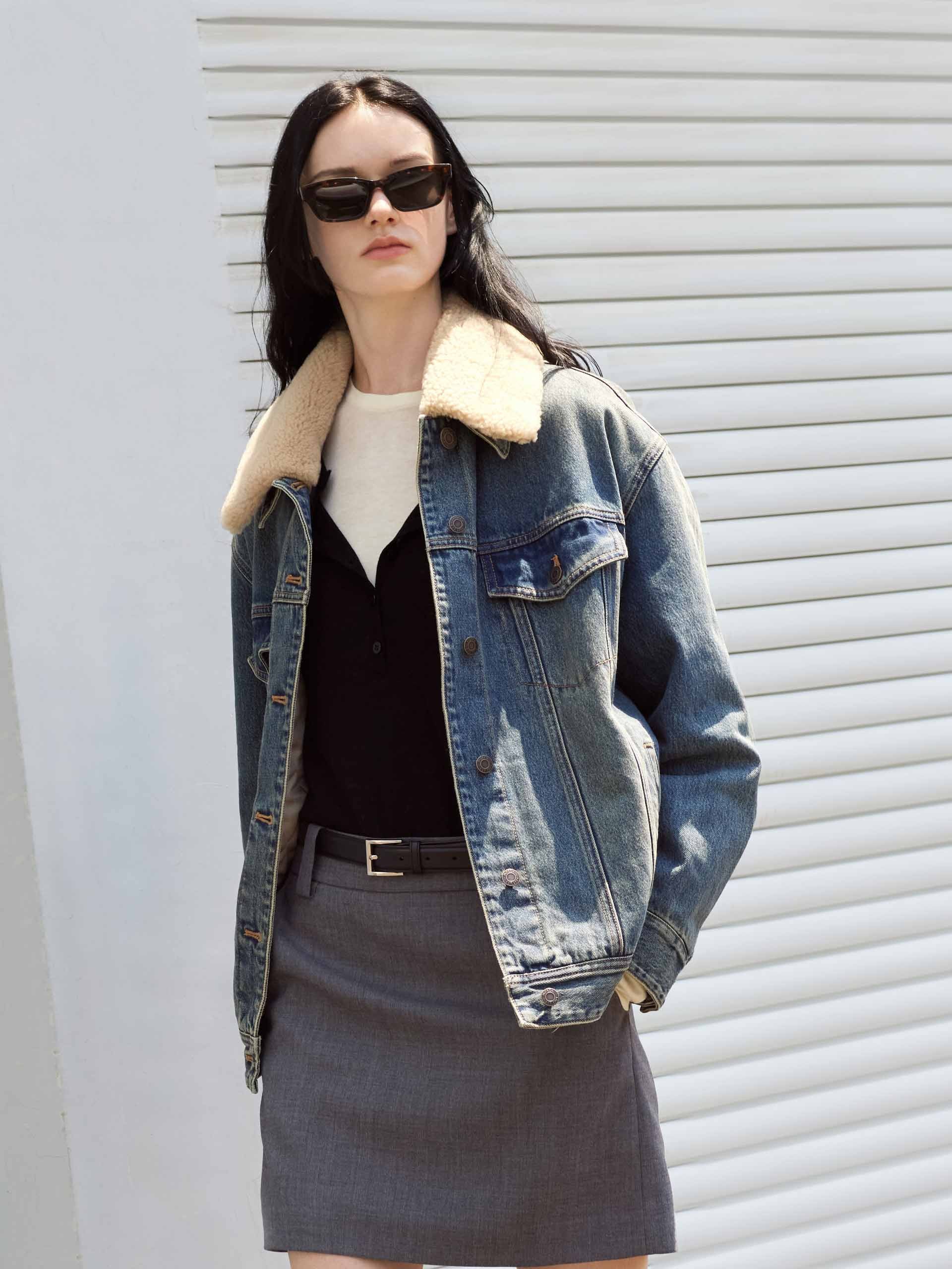 Detachable Collar Denim Jacket - Image 7