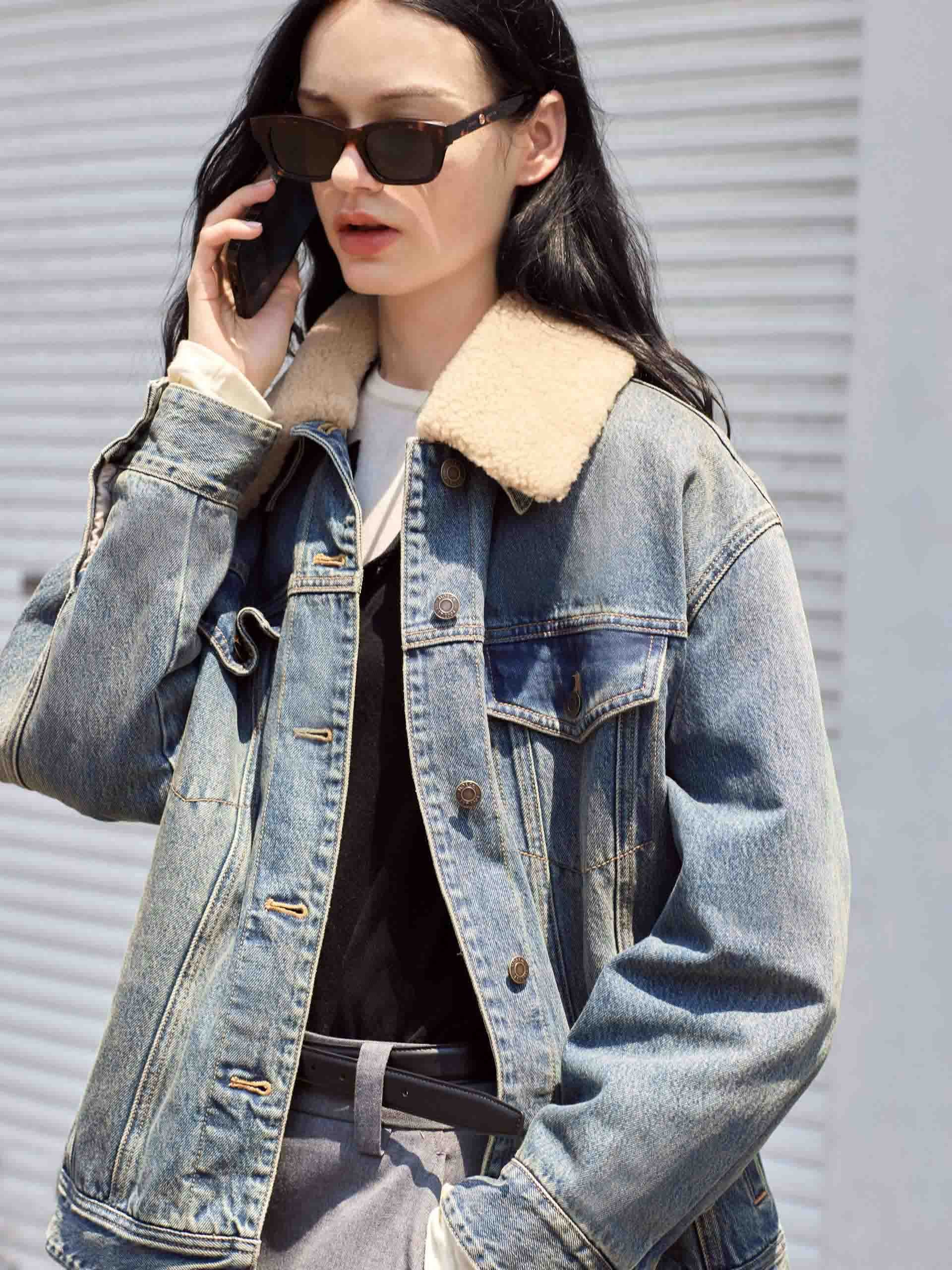 Detachable Collar Denim Jacket - Image 8