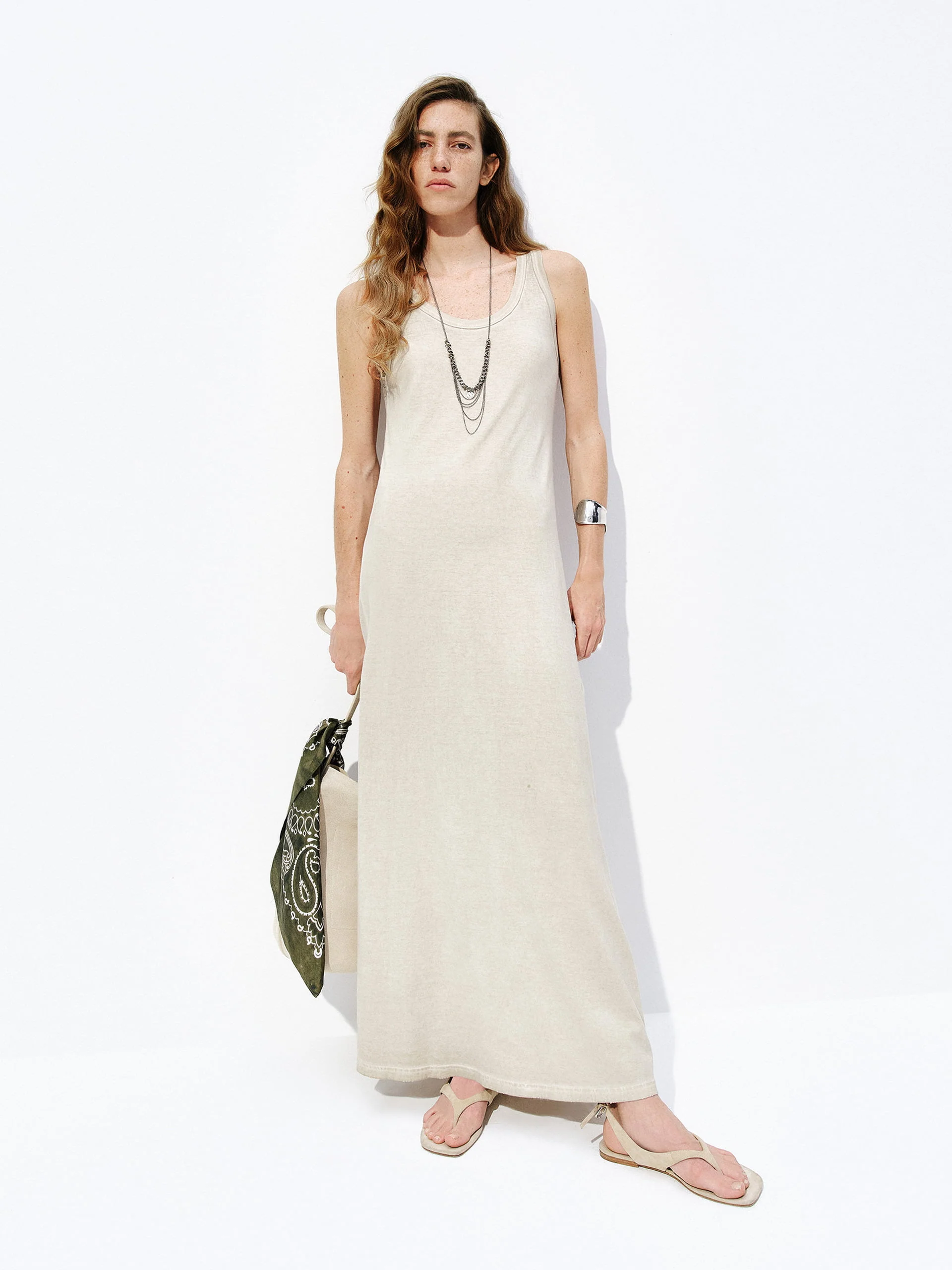 Distressed Cotton Tank Dress - Image 14
