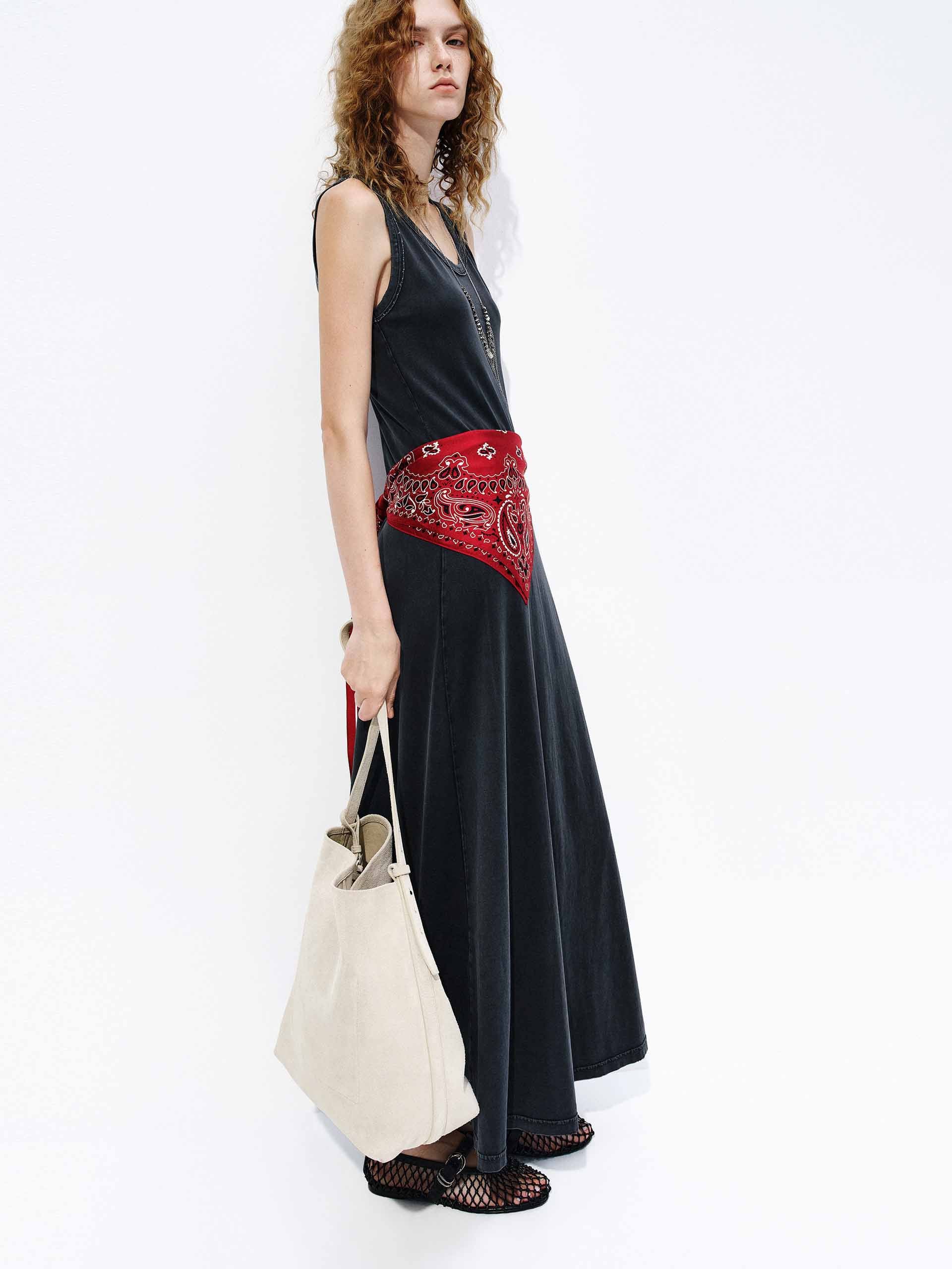 Distressed Cotton Tank Dress - Image 2