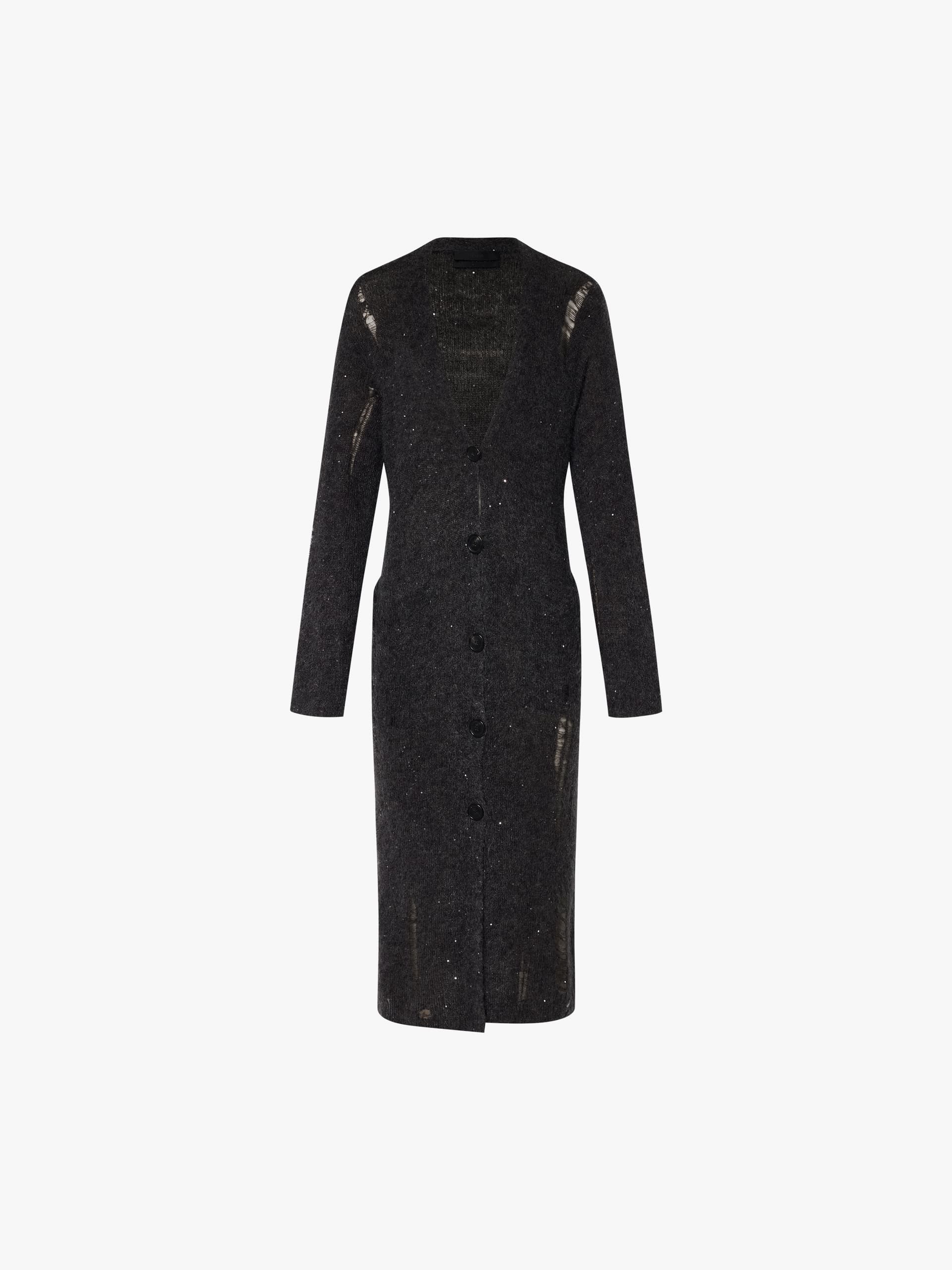 Distressed Detail Long Cardigan - Image 5