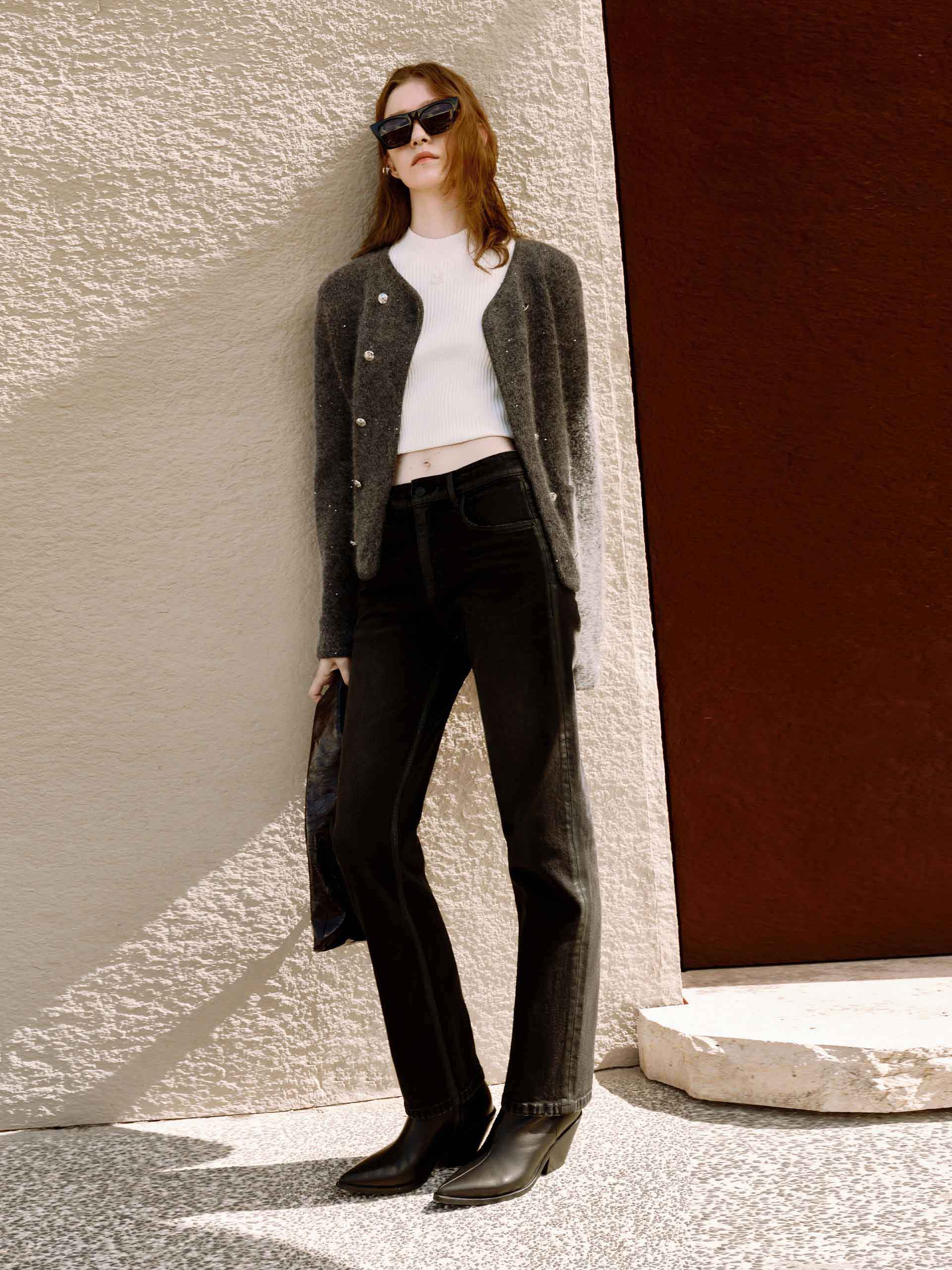 Double Breasted Cropped Cardigan - Image 2