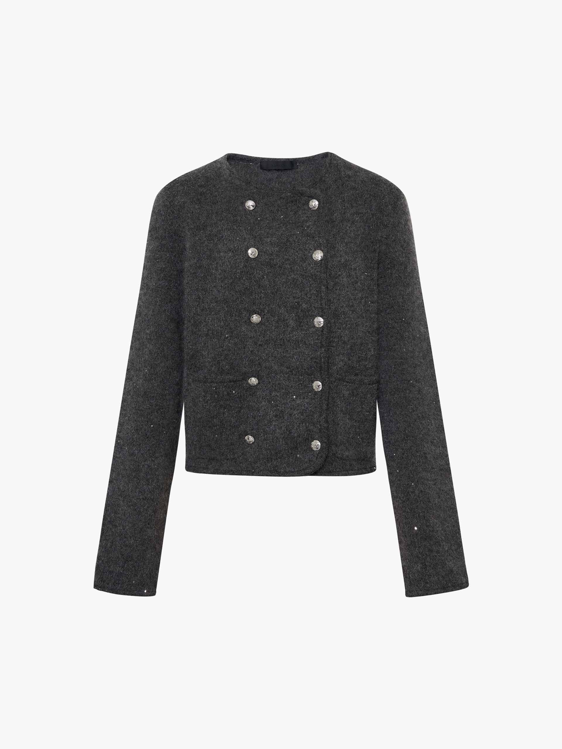 Double Breasted Cropped Cardigan - Image 5