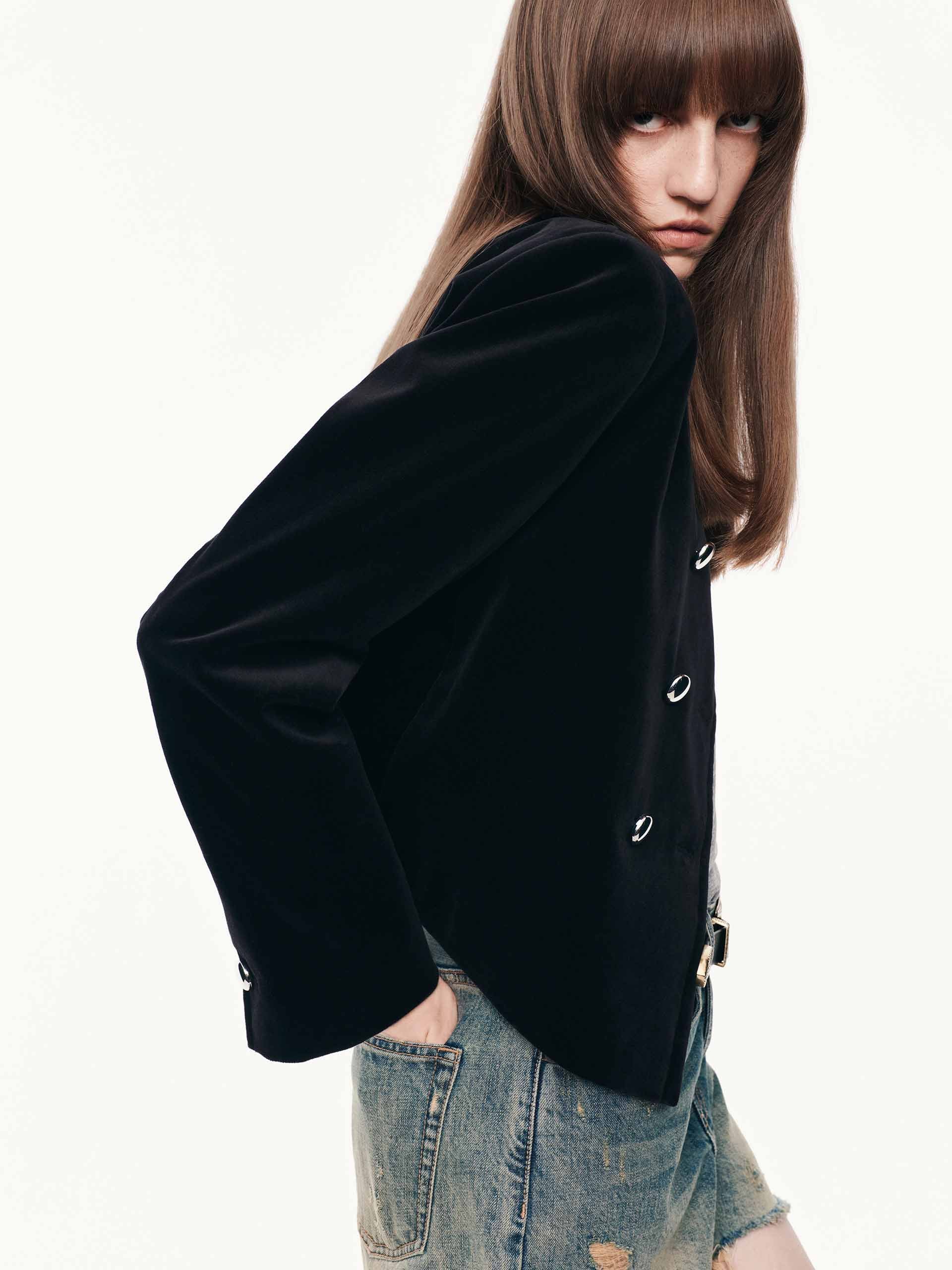 Double Breasted Cropped Coat - Image 6