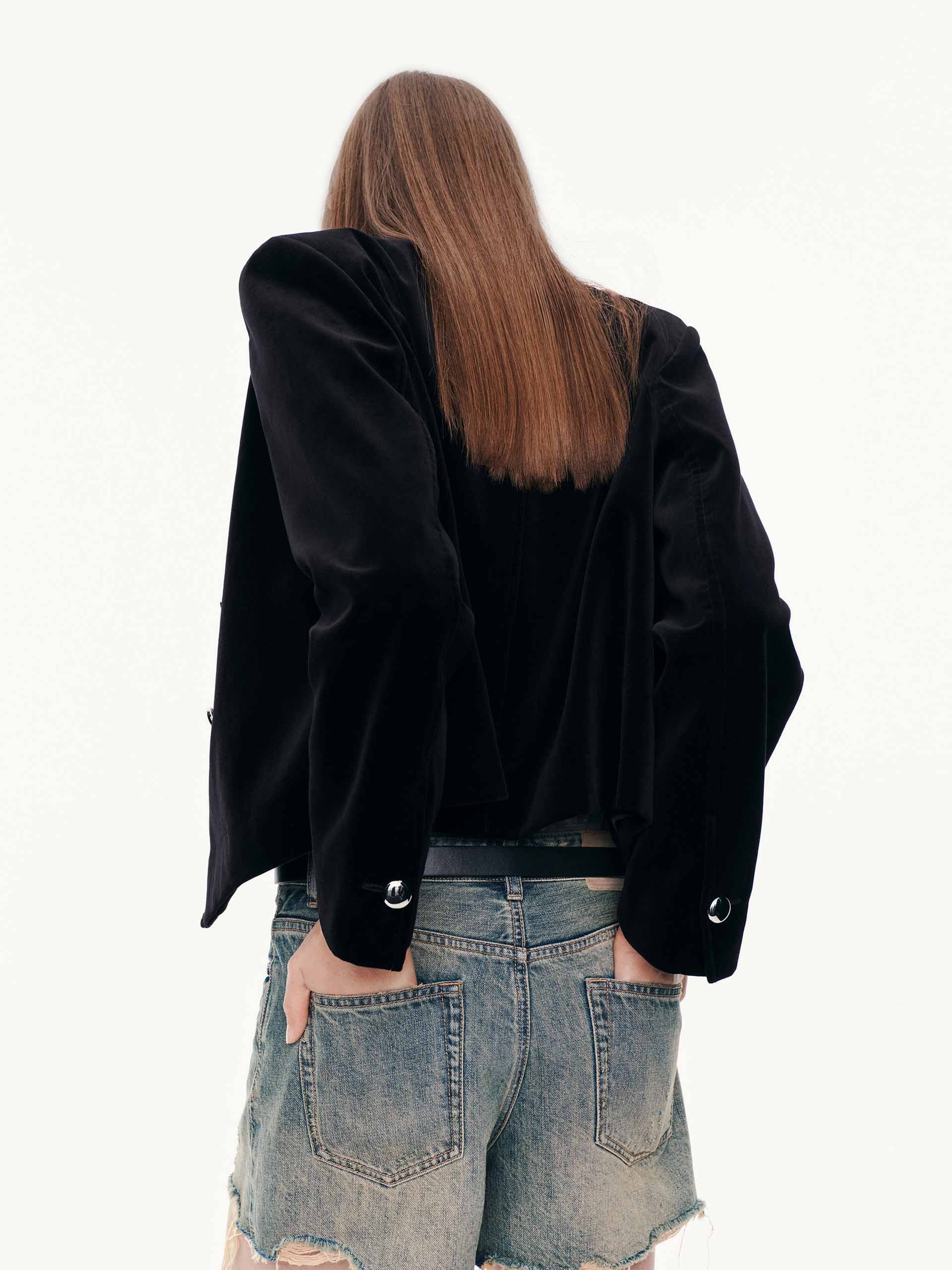 Double Breasted Cropped Coat - Image 7