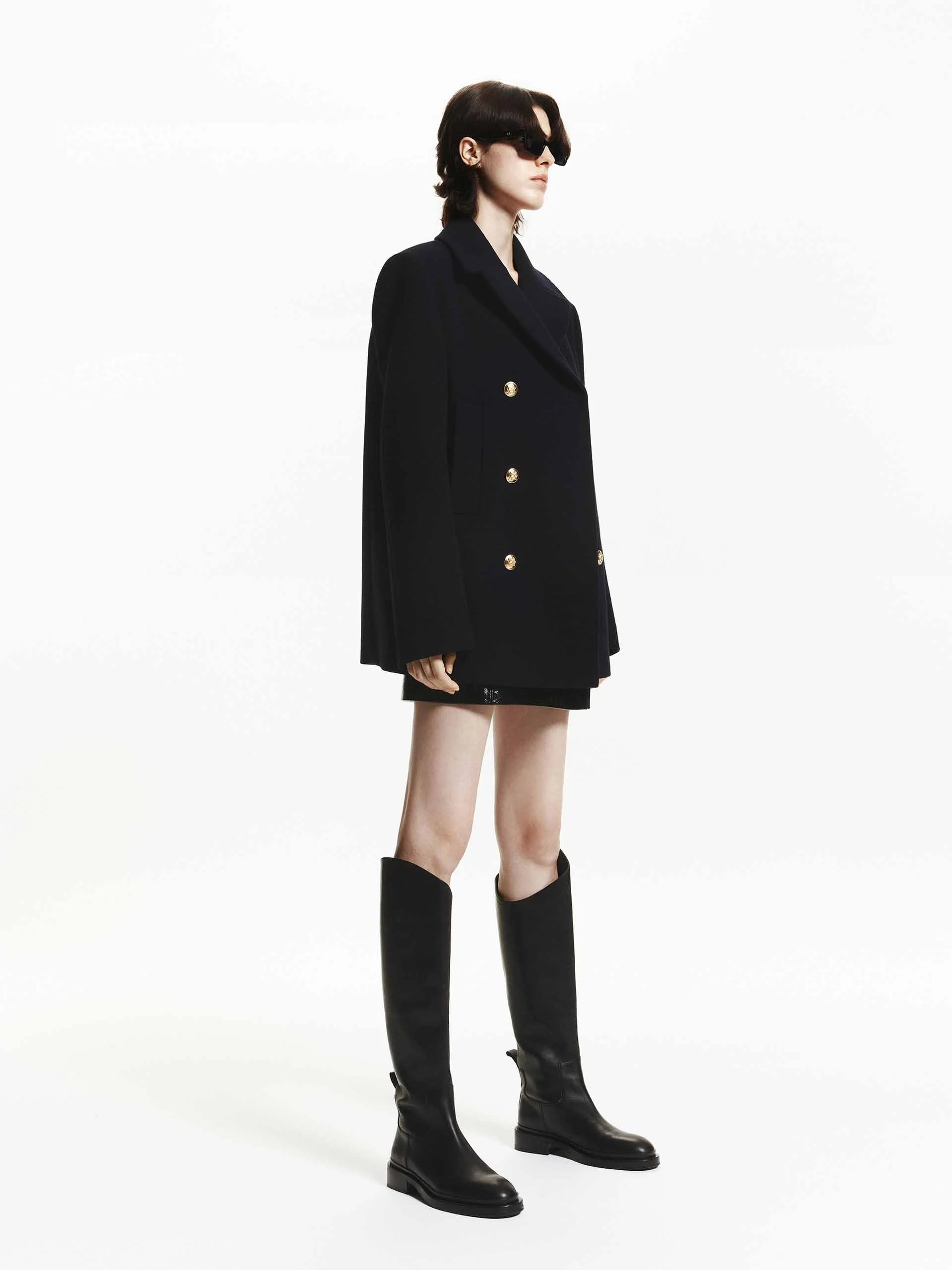 Double Breasted Mid Wool Coat - Image 7