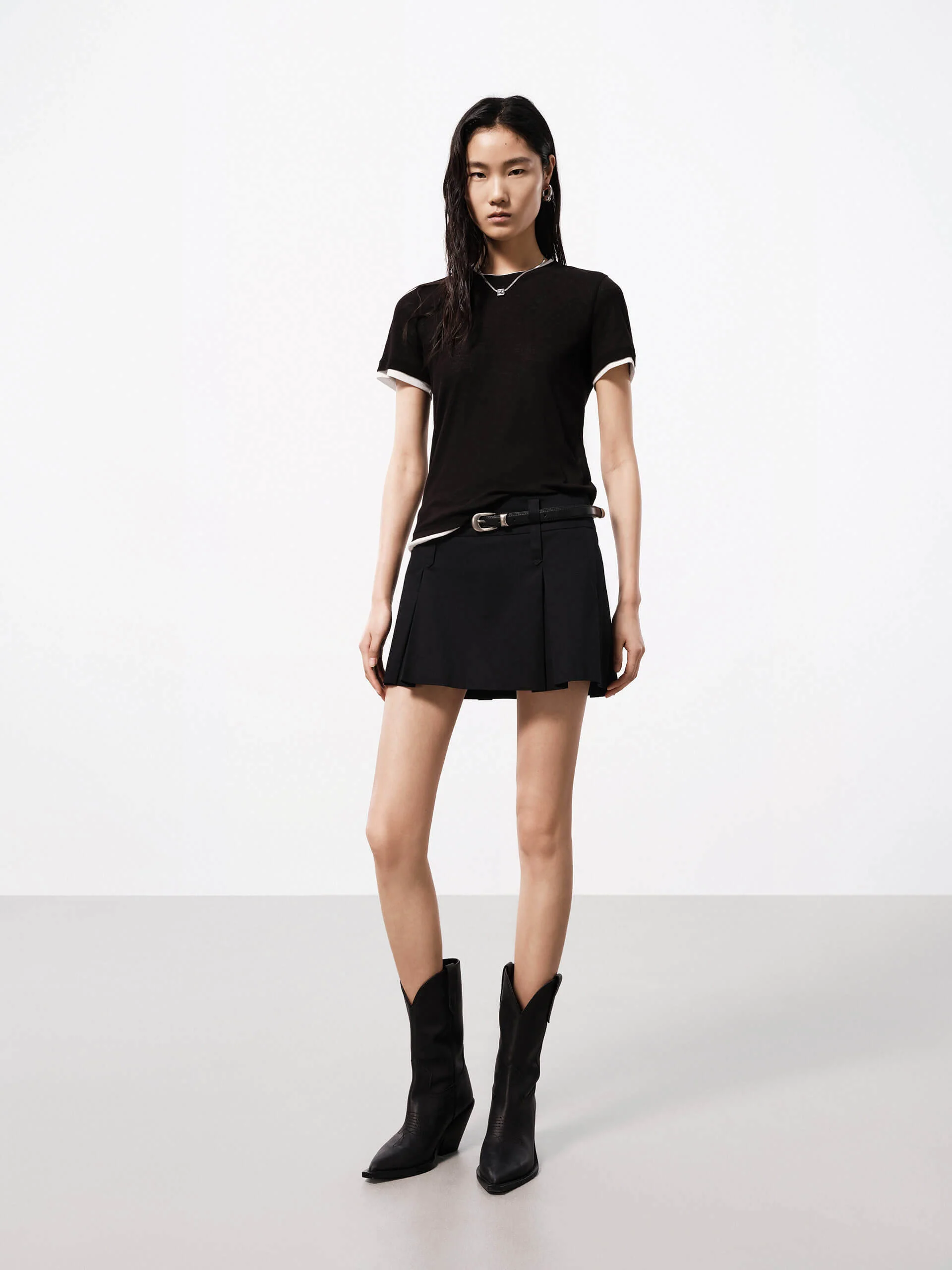 Double Waist Loop Mini Skirt - Image 10