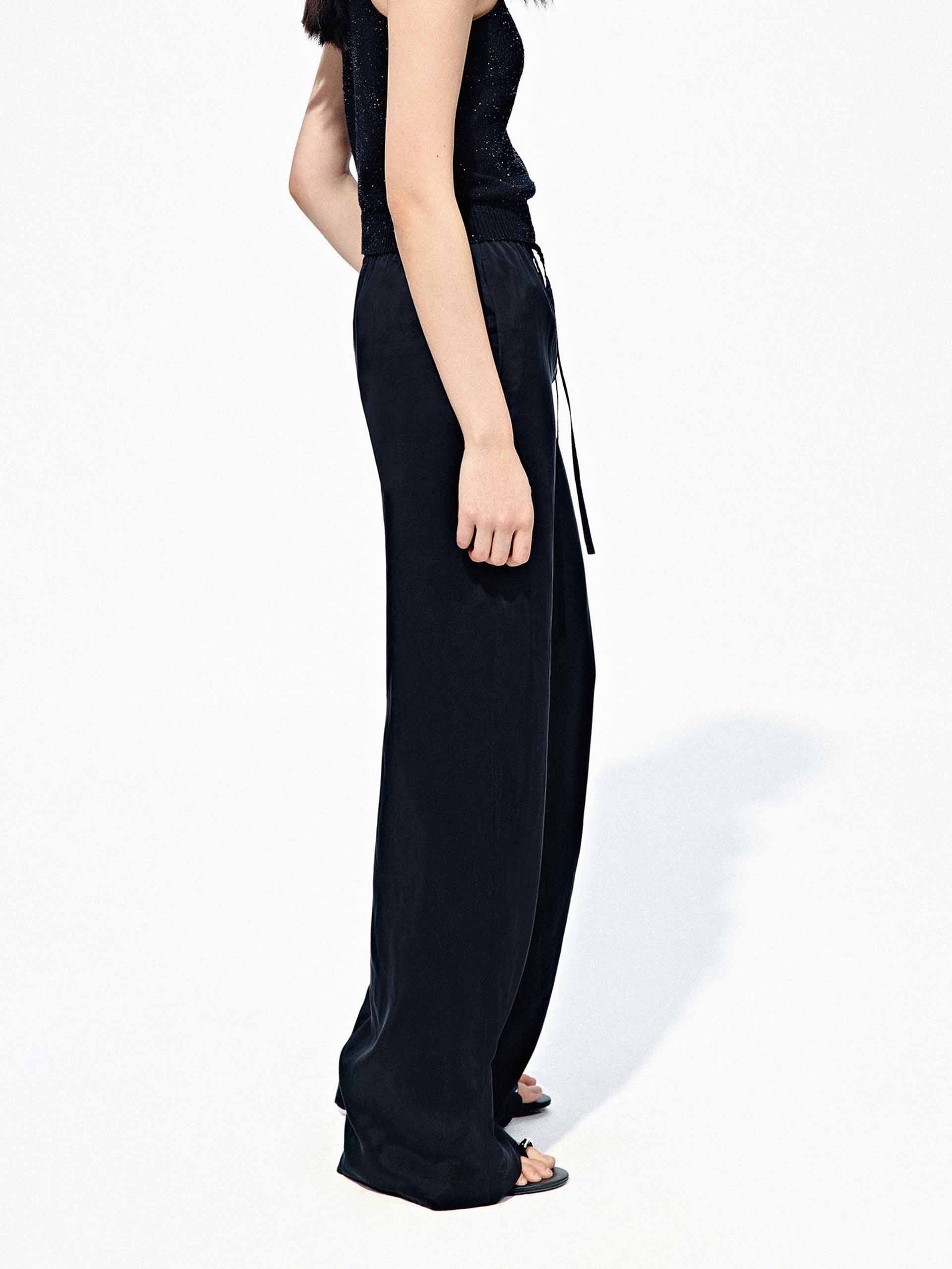 Draped Straight Drawstring Pants - Image 7