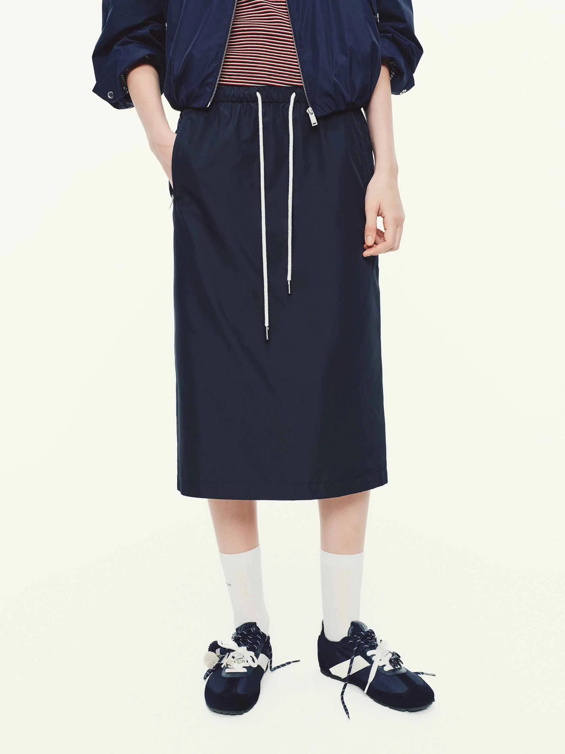 Drawstring Adjustable Midi Skirt - Image 9
