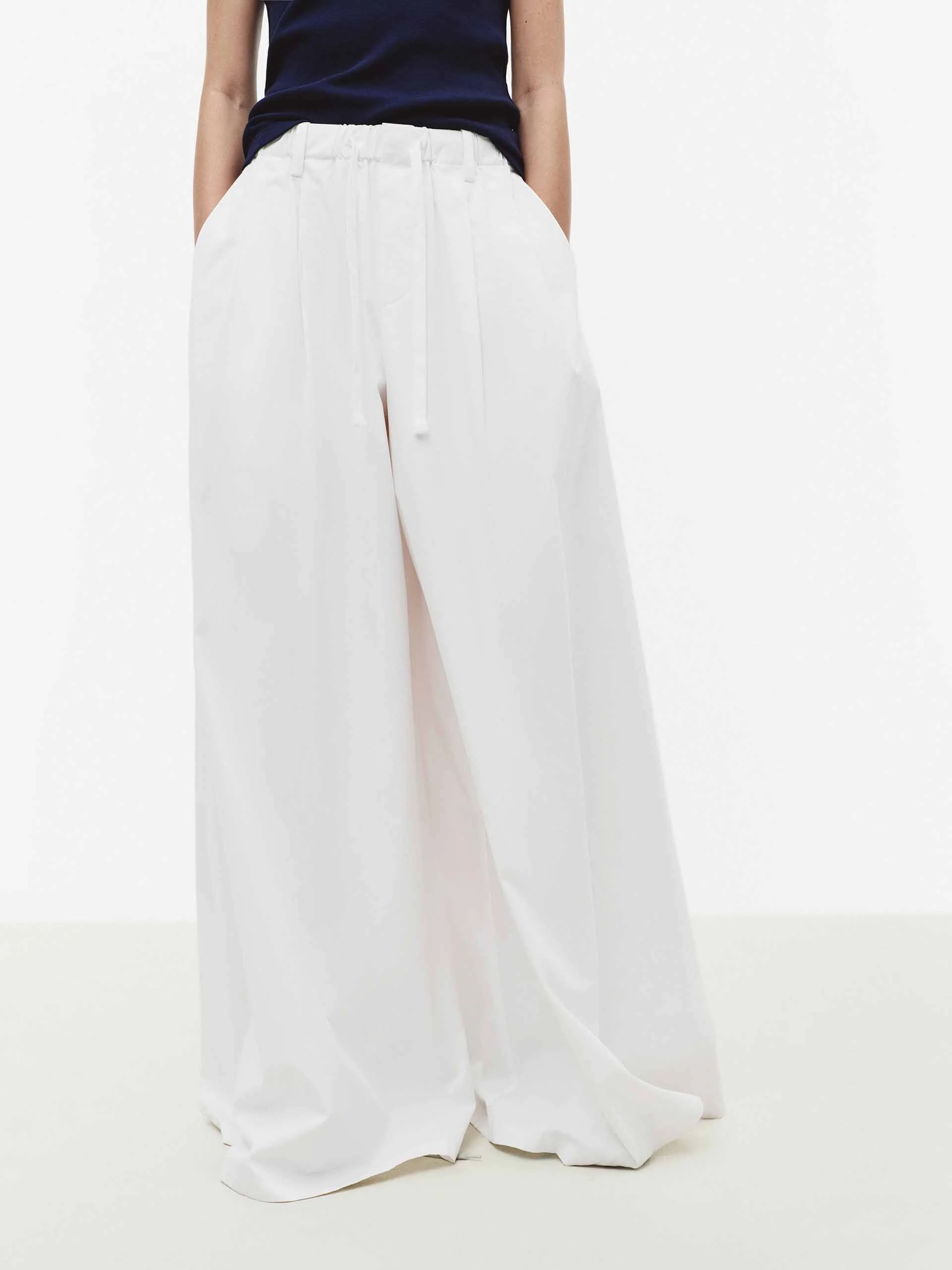 Drawstring Adjustable Pleated Pants