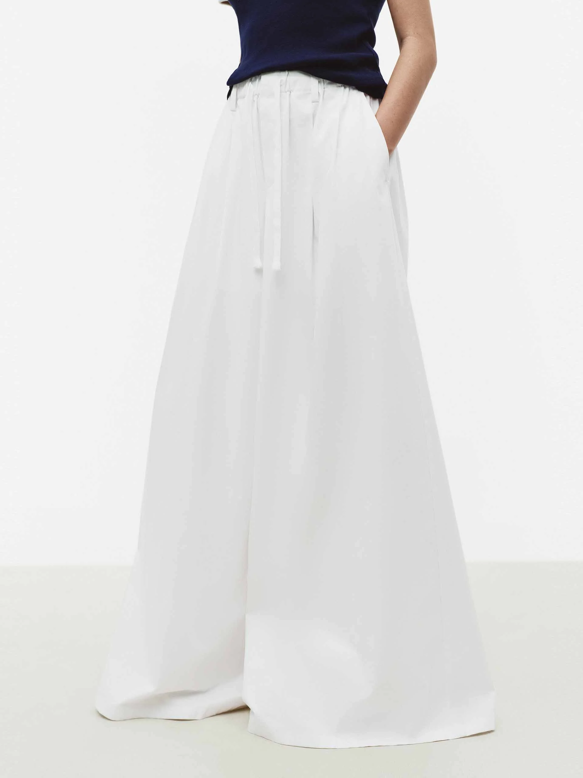Drawstring Adjustable Pleated Pants - Image 3