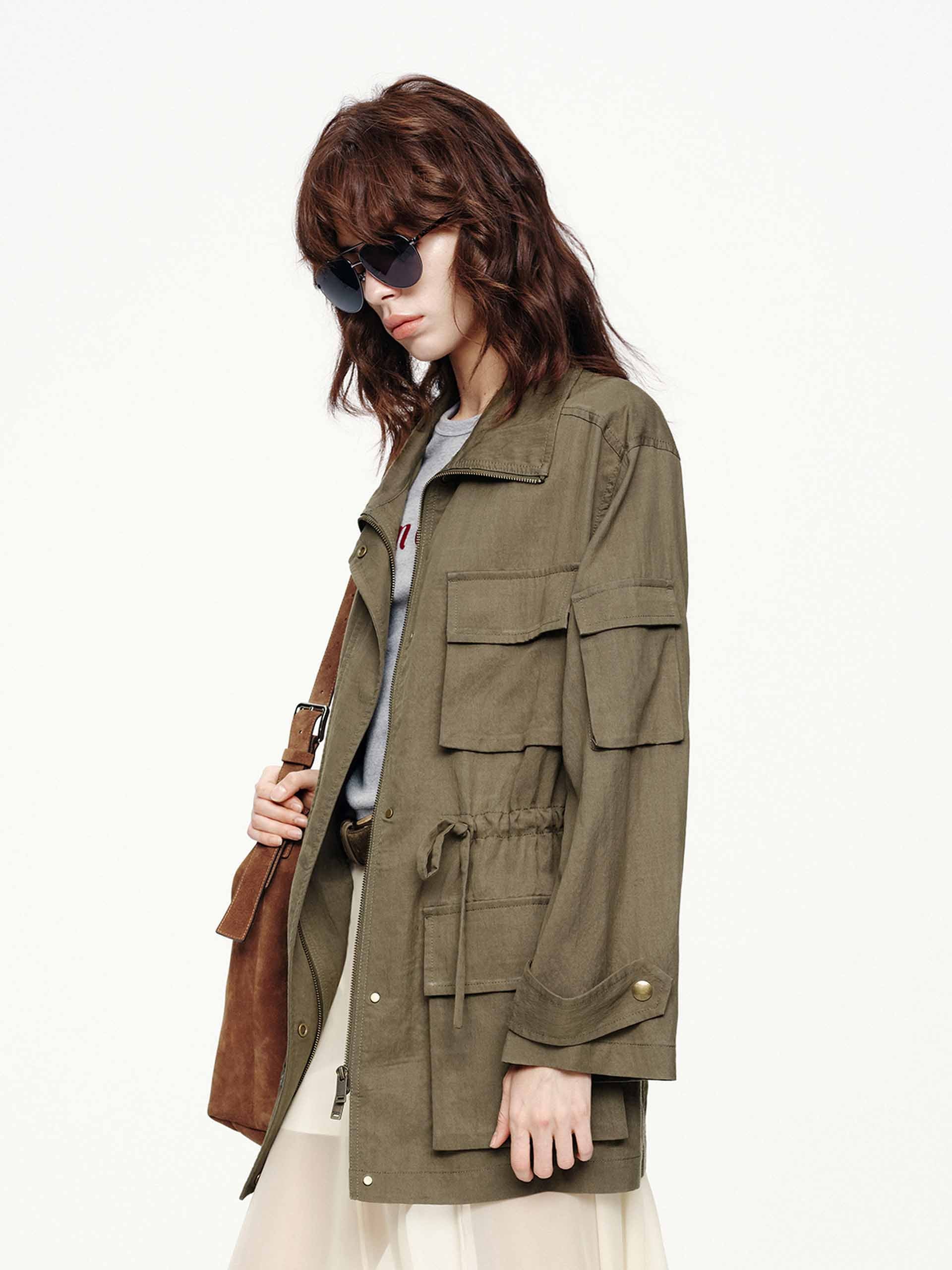 Drawstring Cargo Coat - Image 3