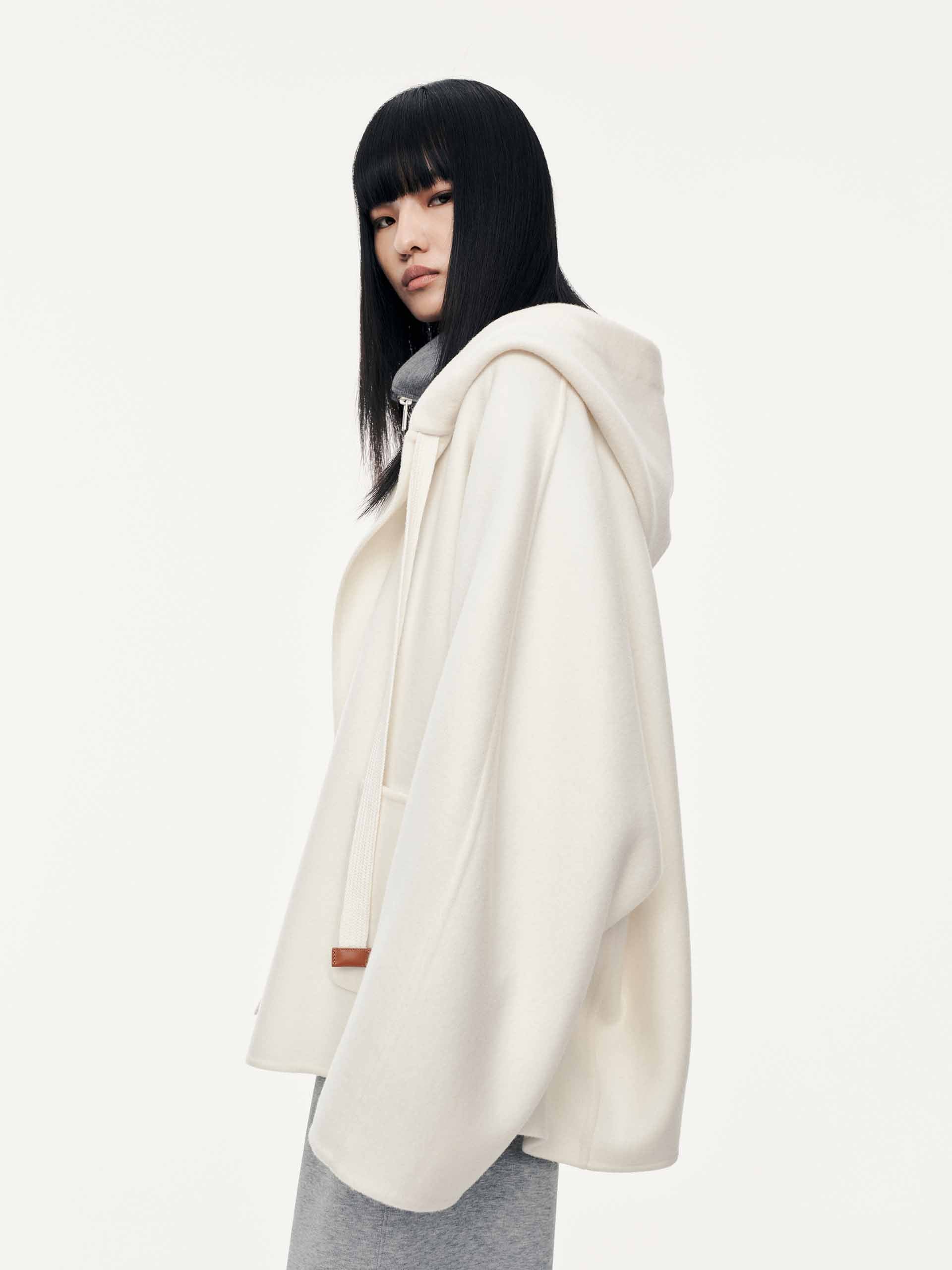 Drawstring Detail Wool Coat - Image 10