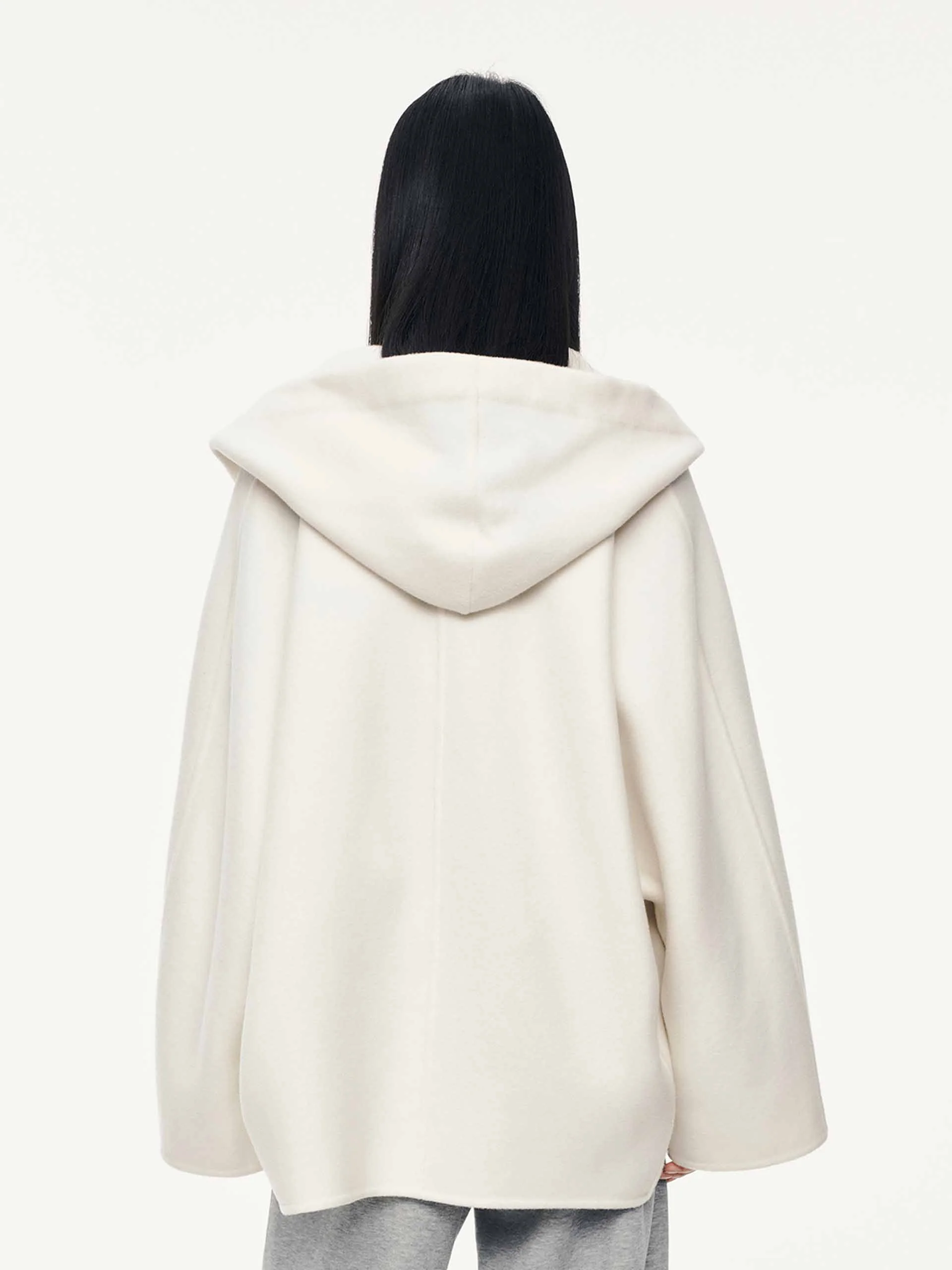 Drawstring Detail Wool Coat - Image 13