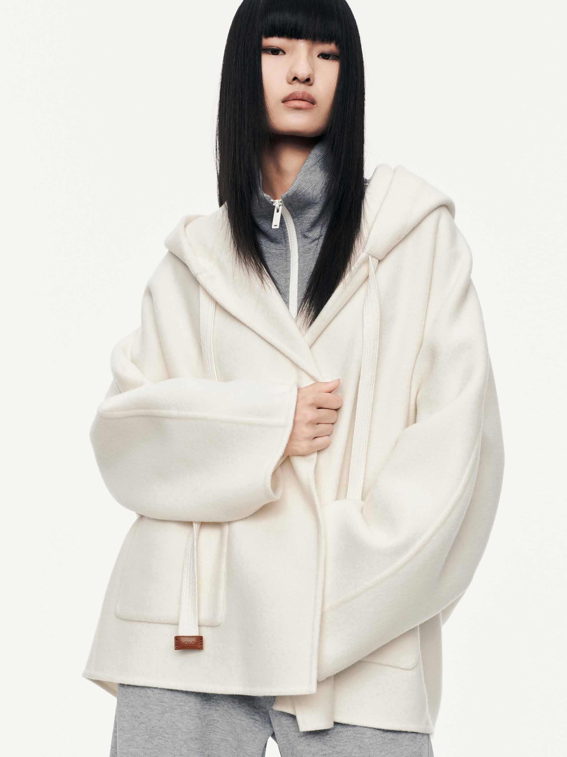 Drawstring Detail Wool Coat - Image 14