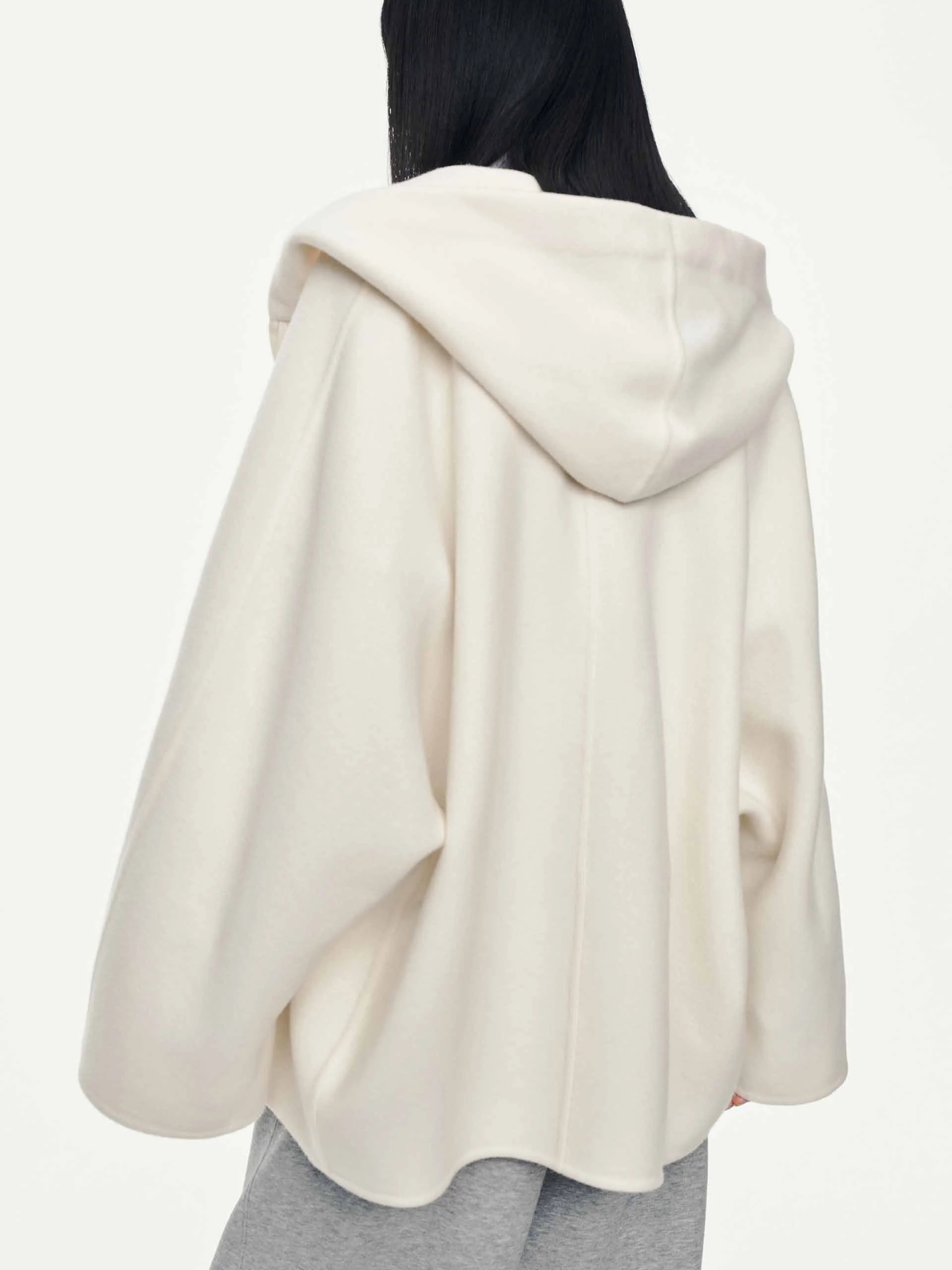 Drawstring Detail Wool Coat - Image 15