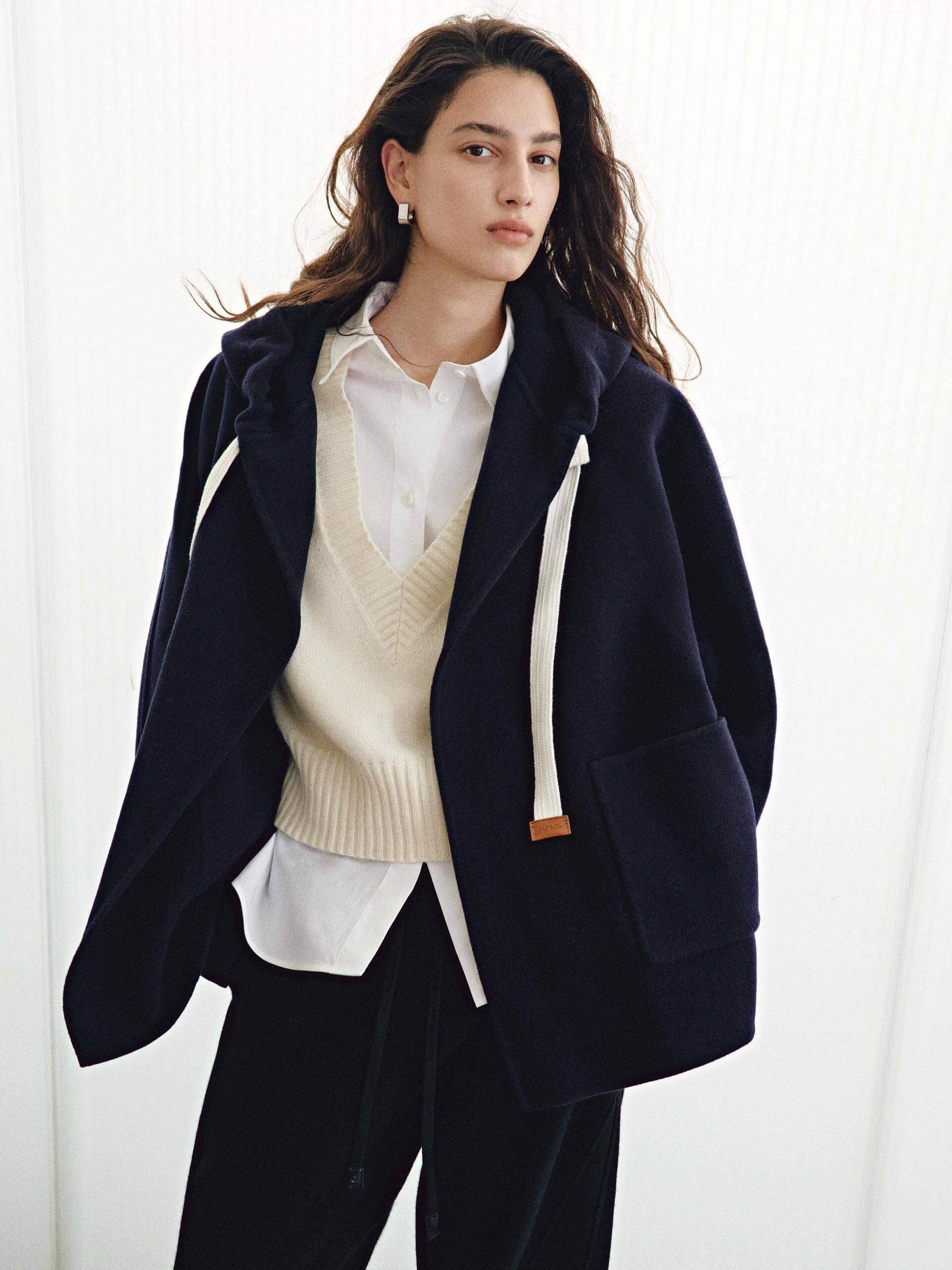 Drawstring Detail Wool Coat - Image 16