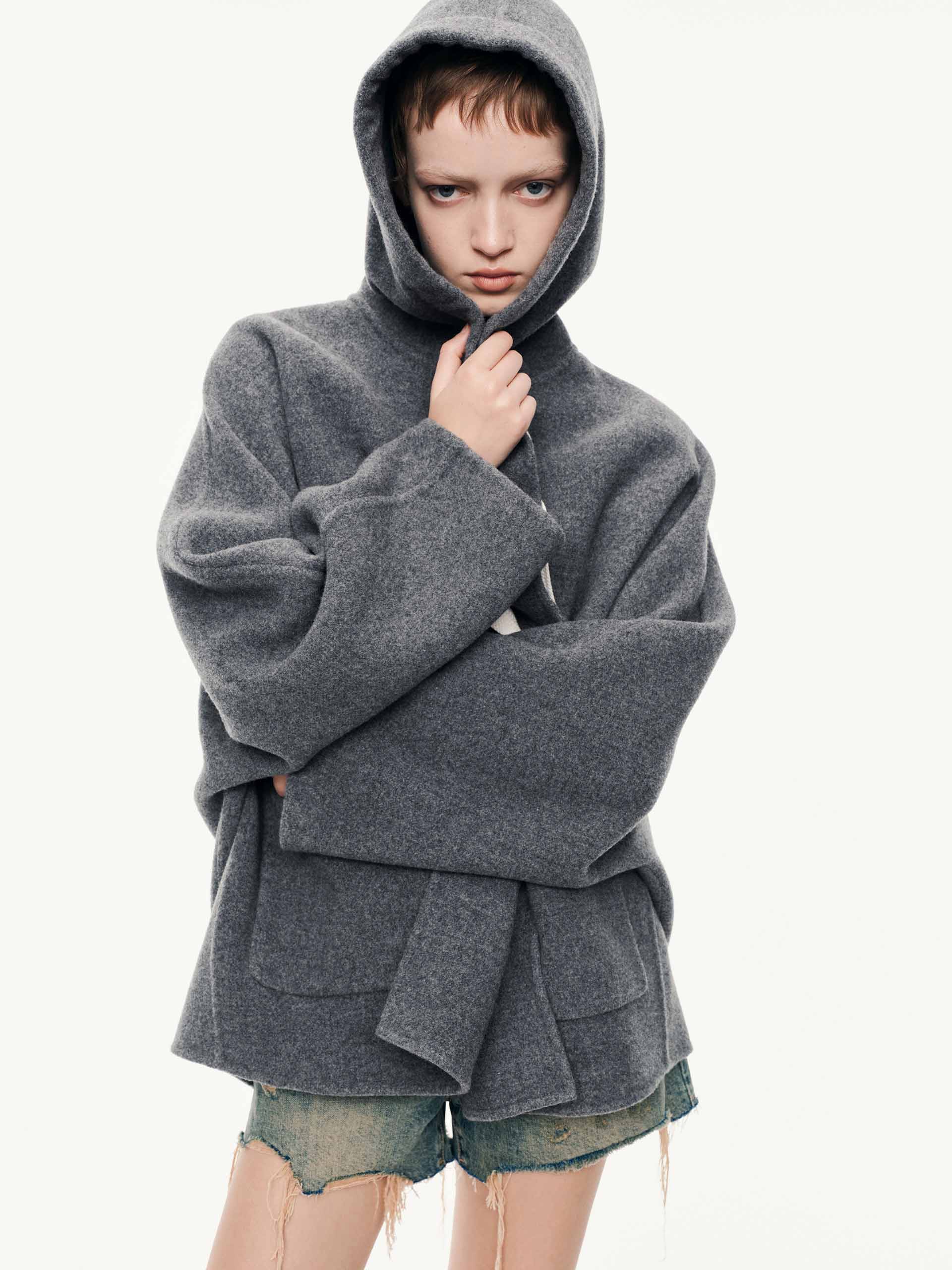 Drawstring Detail Wool Coat - Image 3