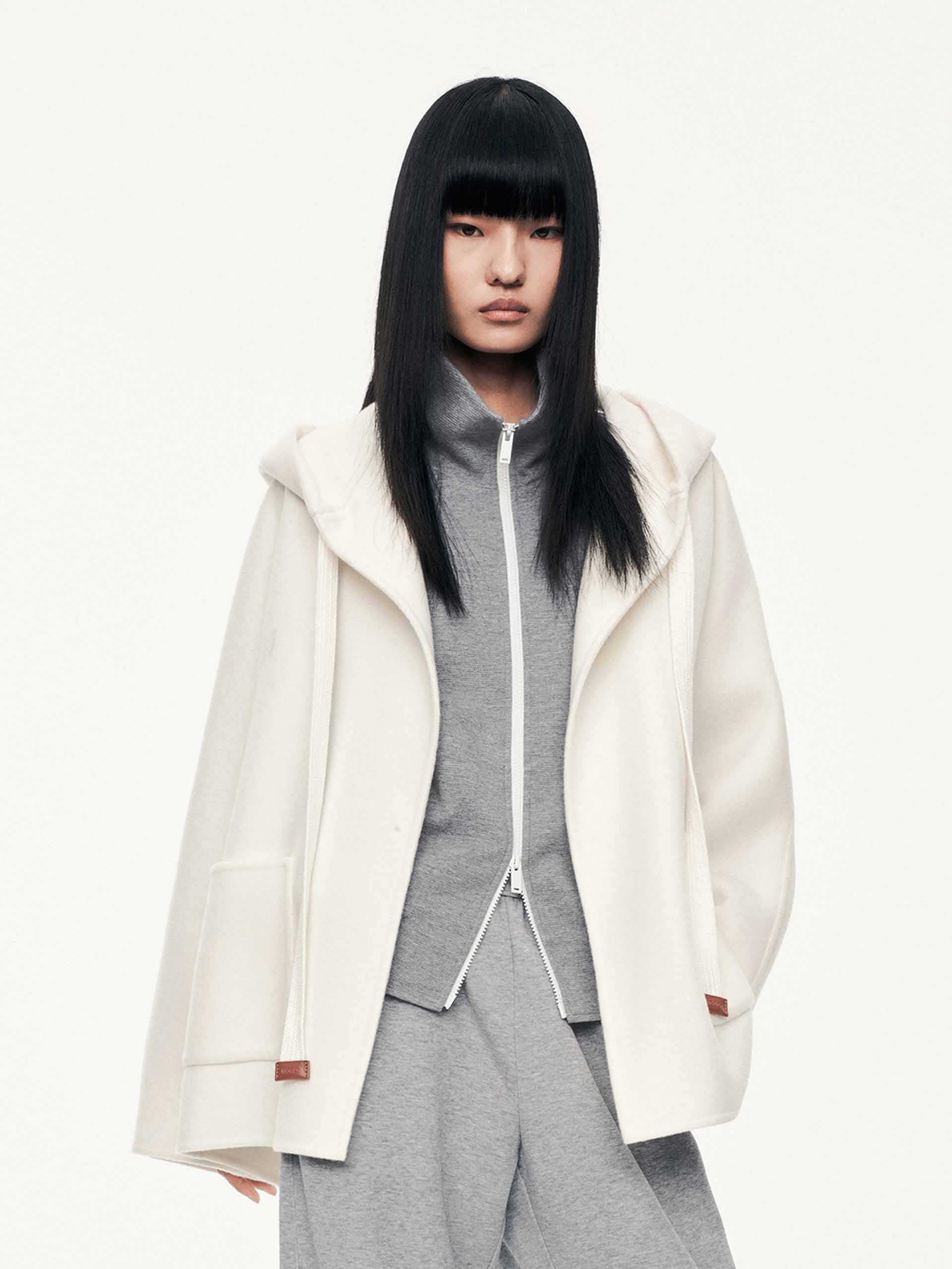 Drawstring Detail Wool Coat - Image 8