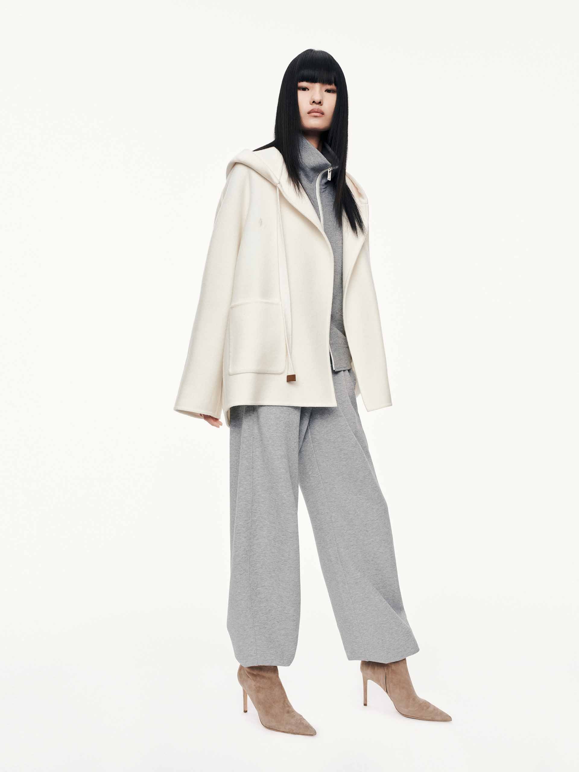 Drawstring Detail Wool Coat - Image 9