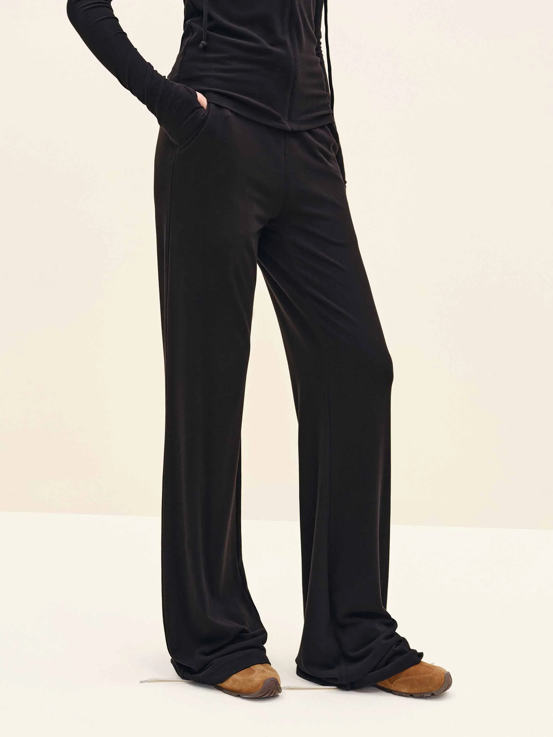 Drawstring Flared Trousers - Image 3