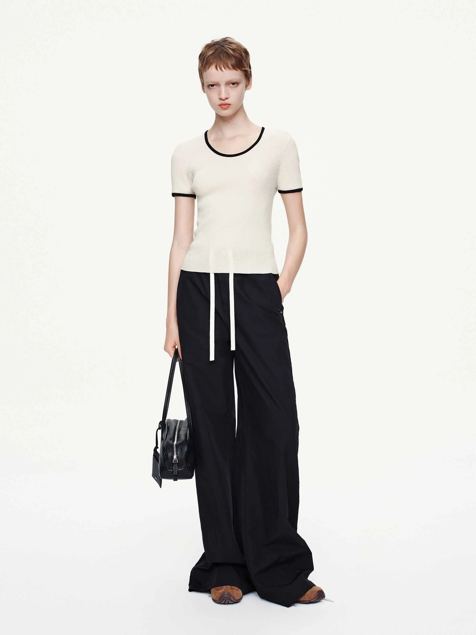 Drawstring High Waist Trousers - Image 2