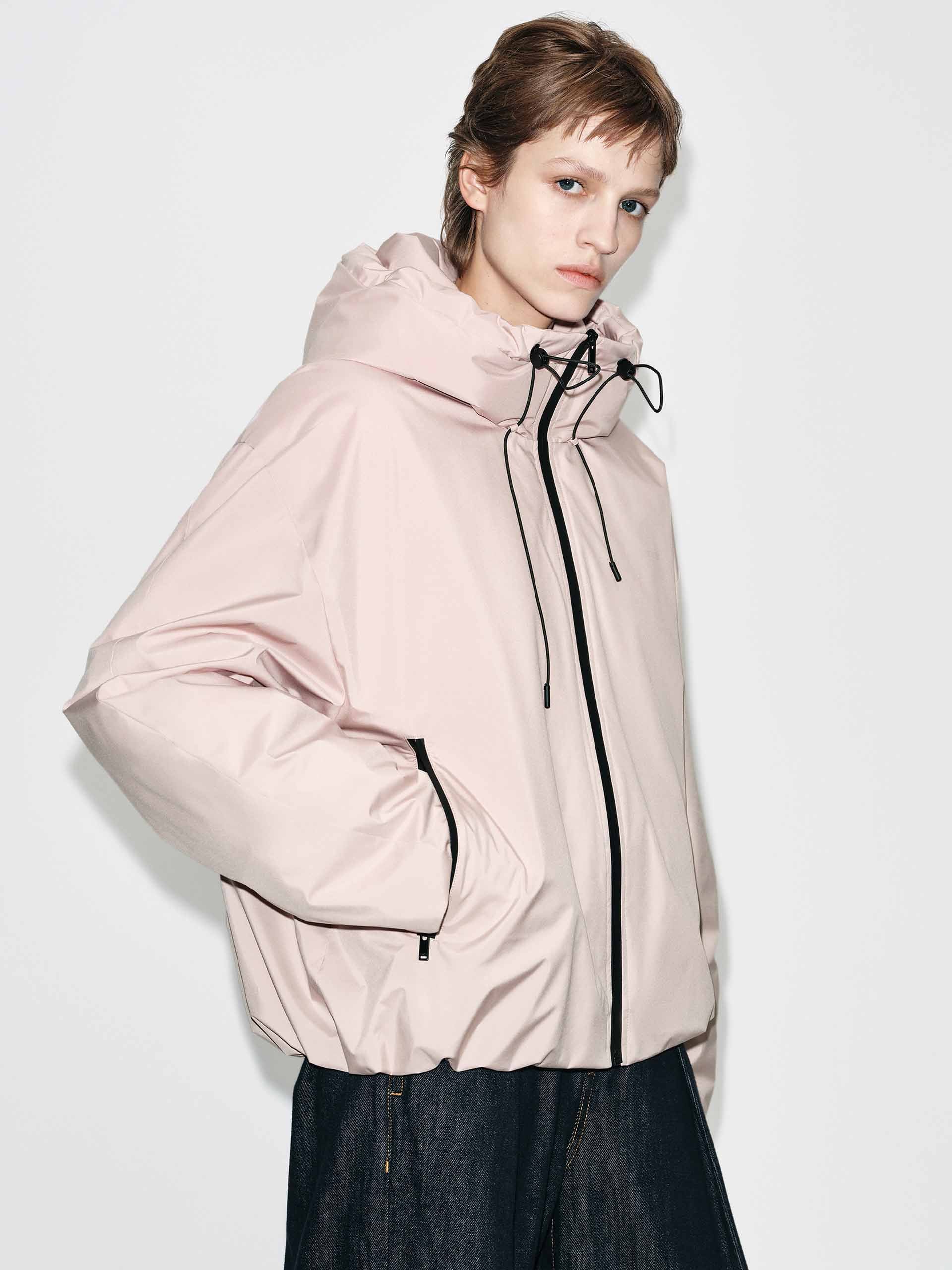 Drawstring Hooded Down Jacket - Image 3