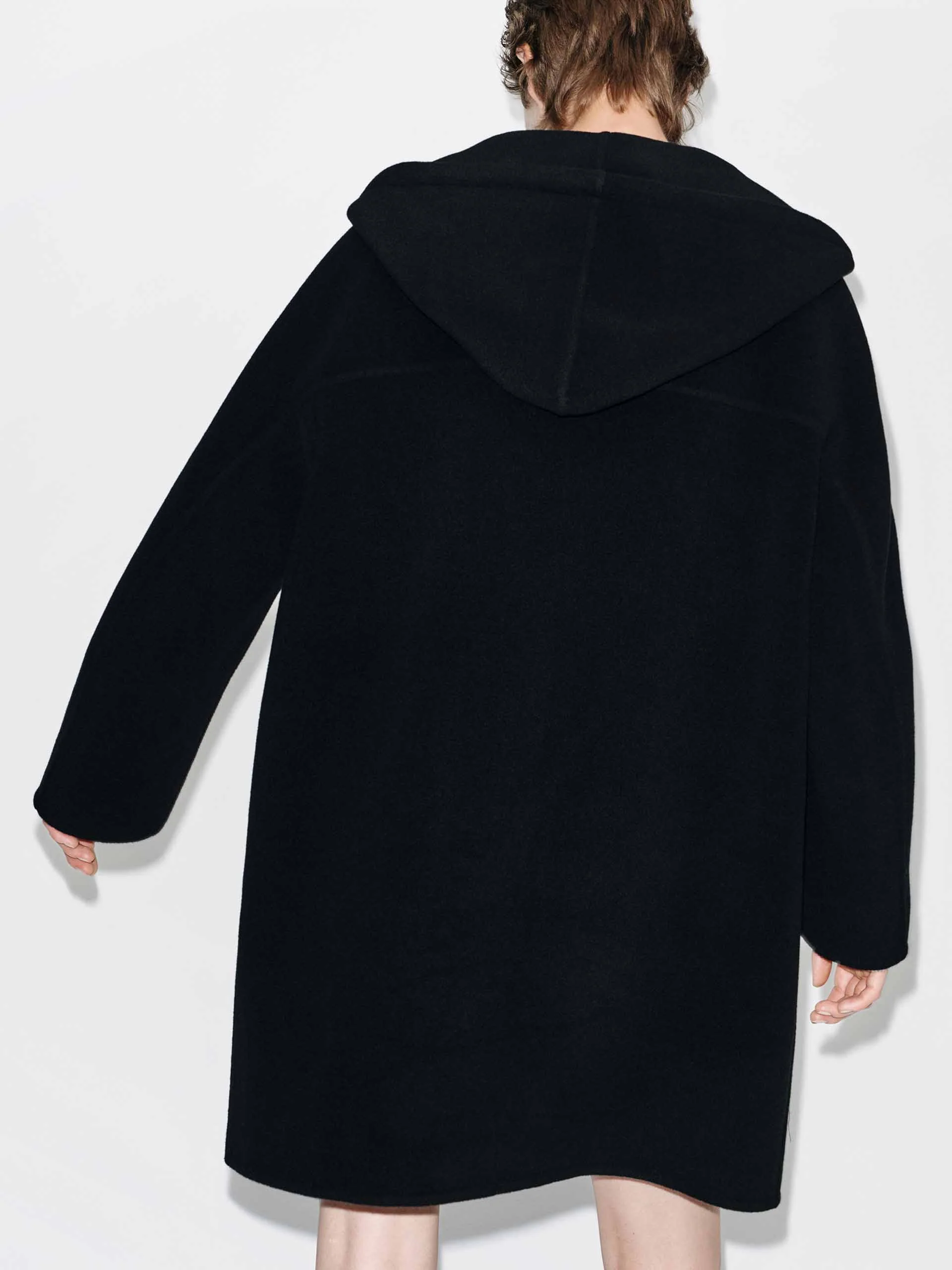 Drawstring Hooded Loose Coat - Image 6