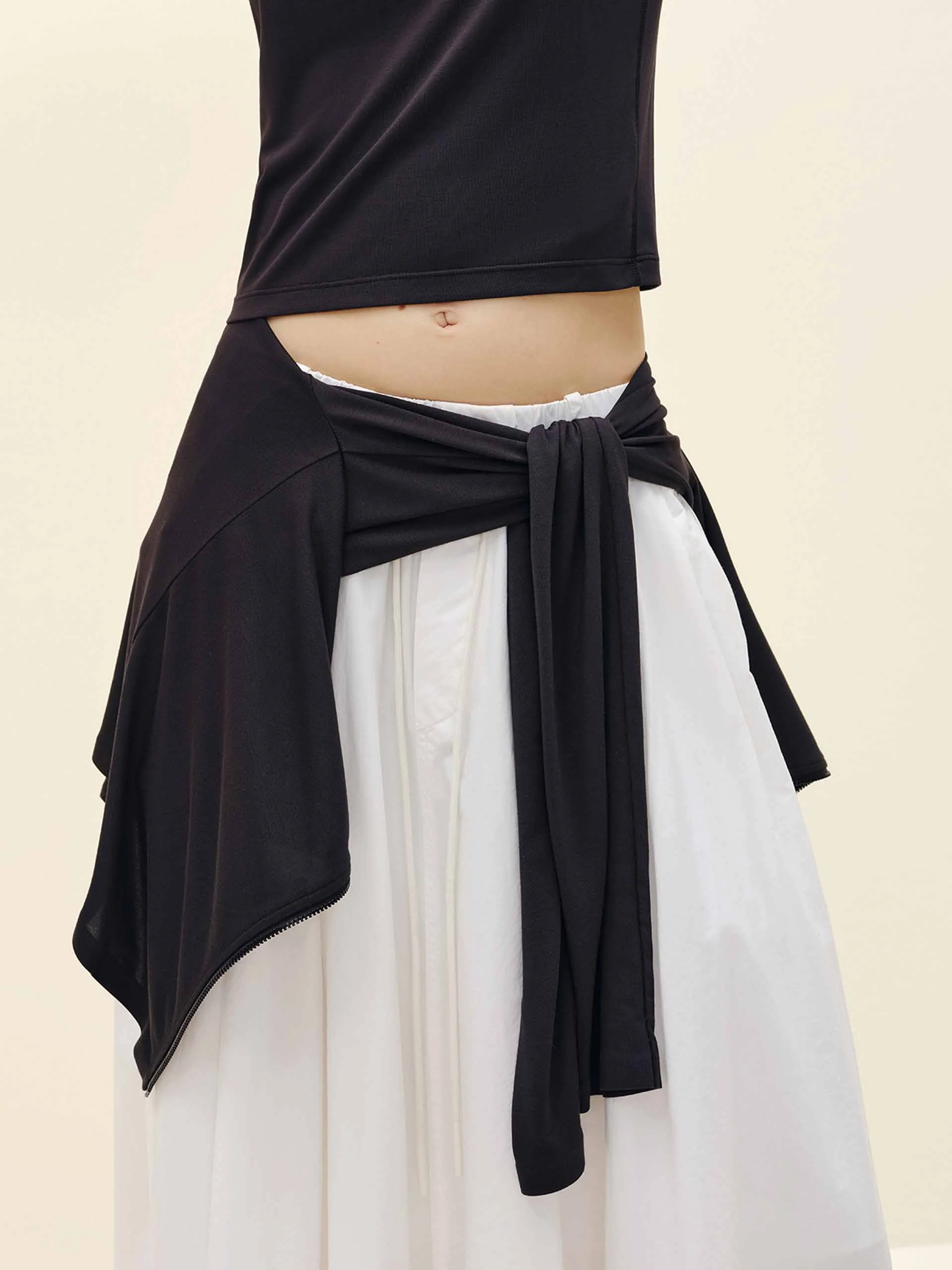 Drawstring Pleated Skirt - Image 7