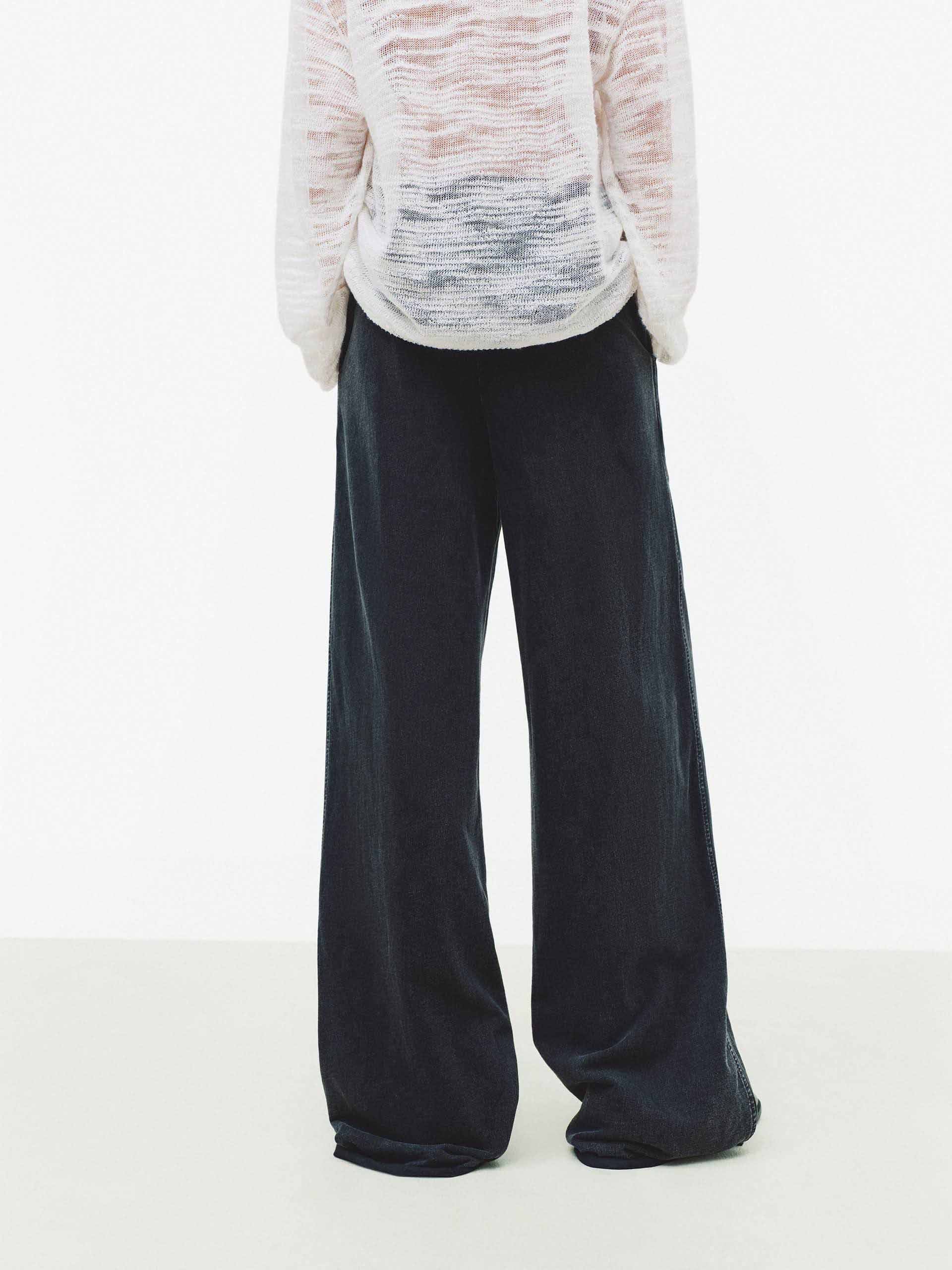 Drawstring Raw Hem Pants - Image 3