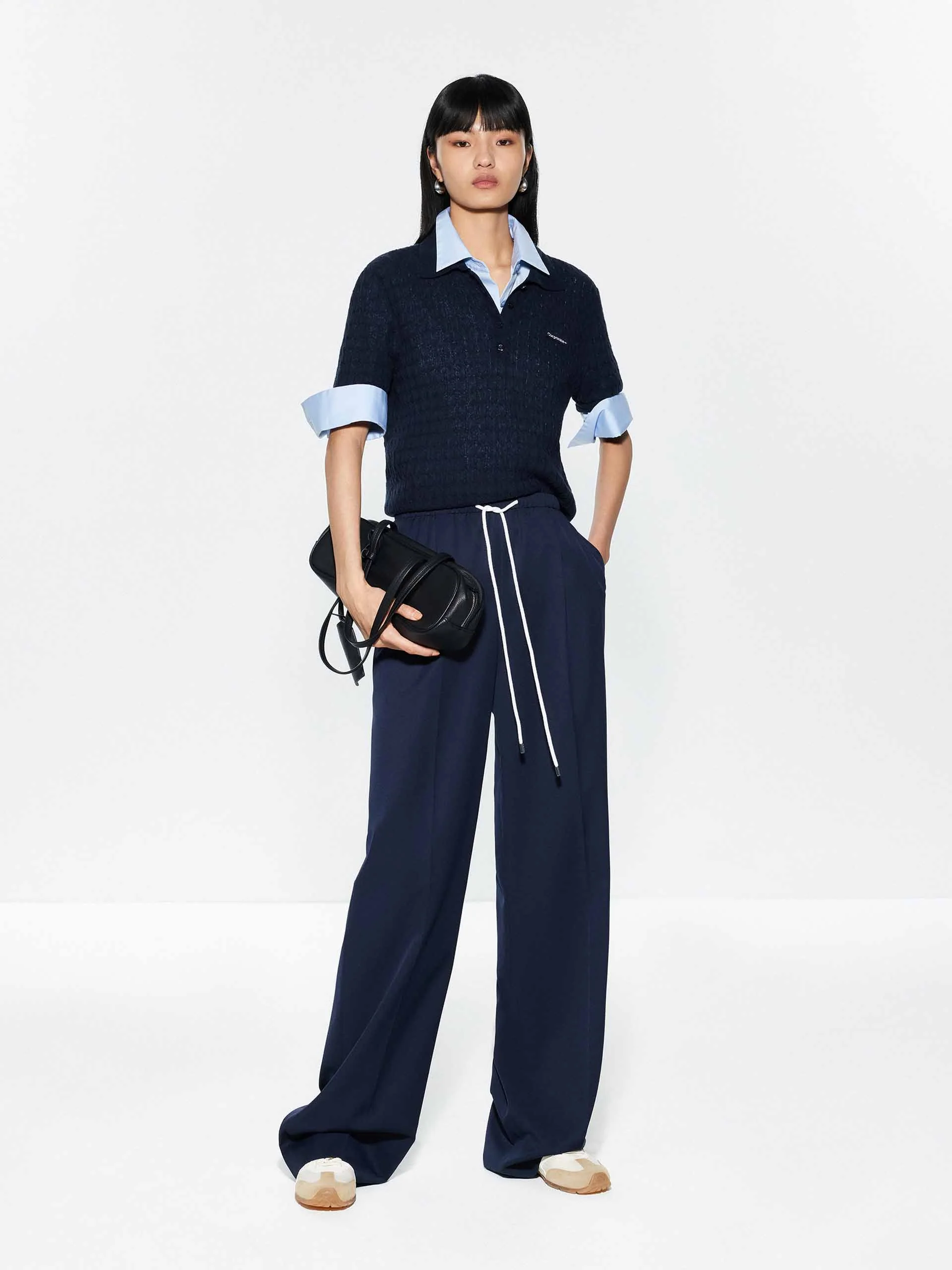 Drawstring Straight Cut Trousers - Image 2
