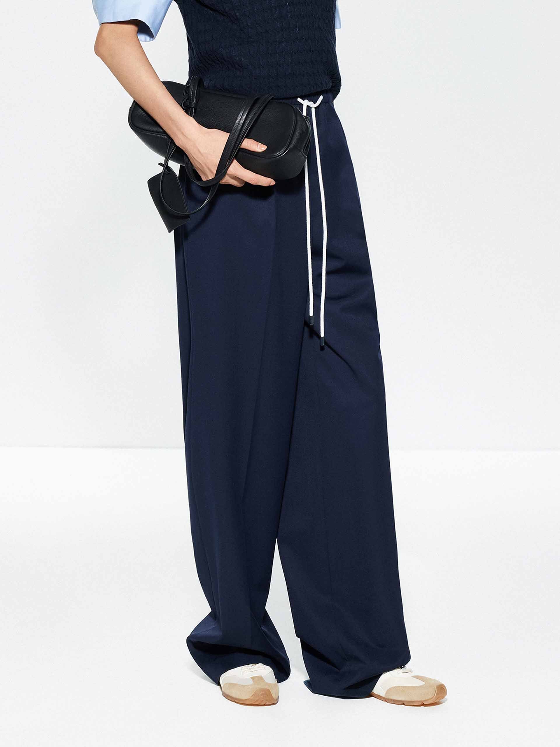 Drawstring Straight Cut Trousers - Image 7