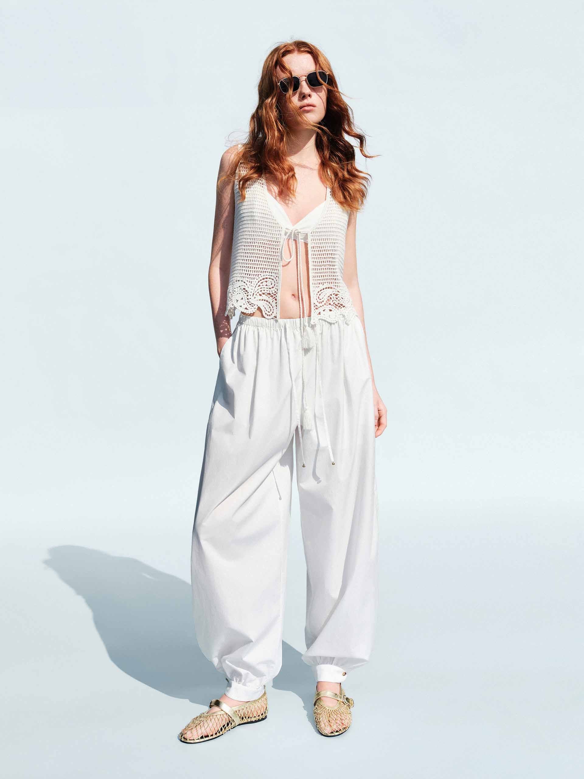 Drawstring Waist Balloon Pants - Image 2